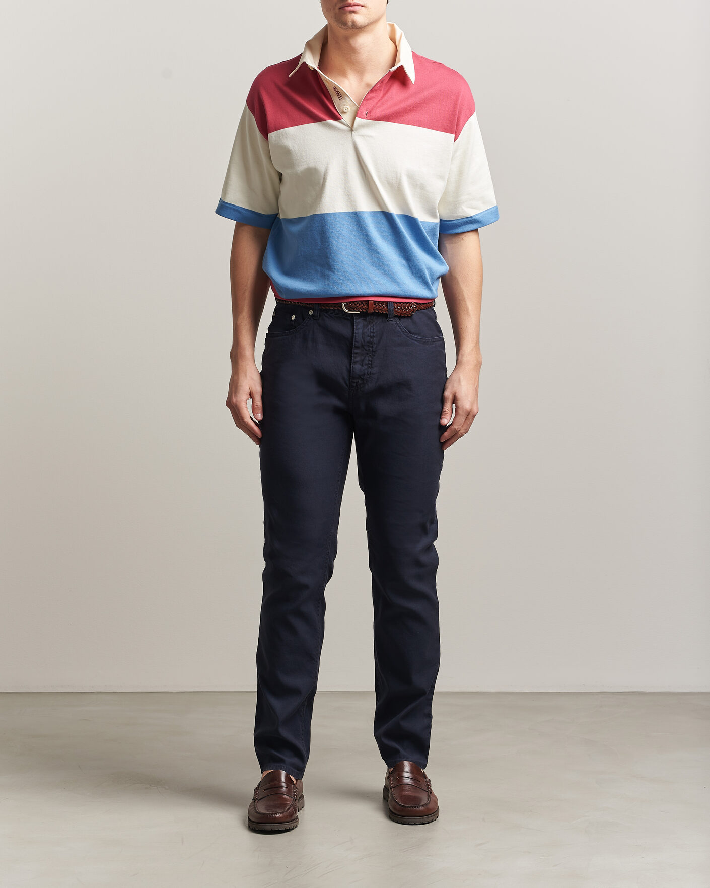 Men | Trousers | Gant | Slim Fit Cotton/Linen 5-Pocket Pants Evening Blue