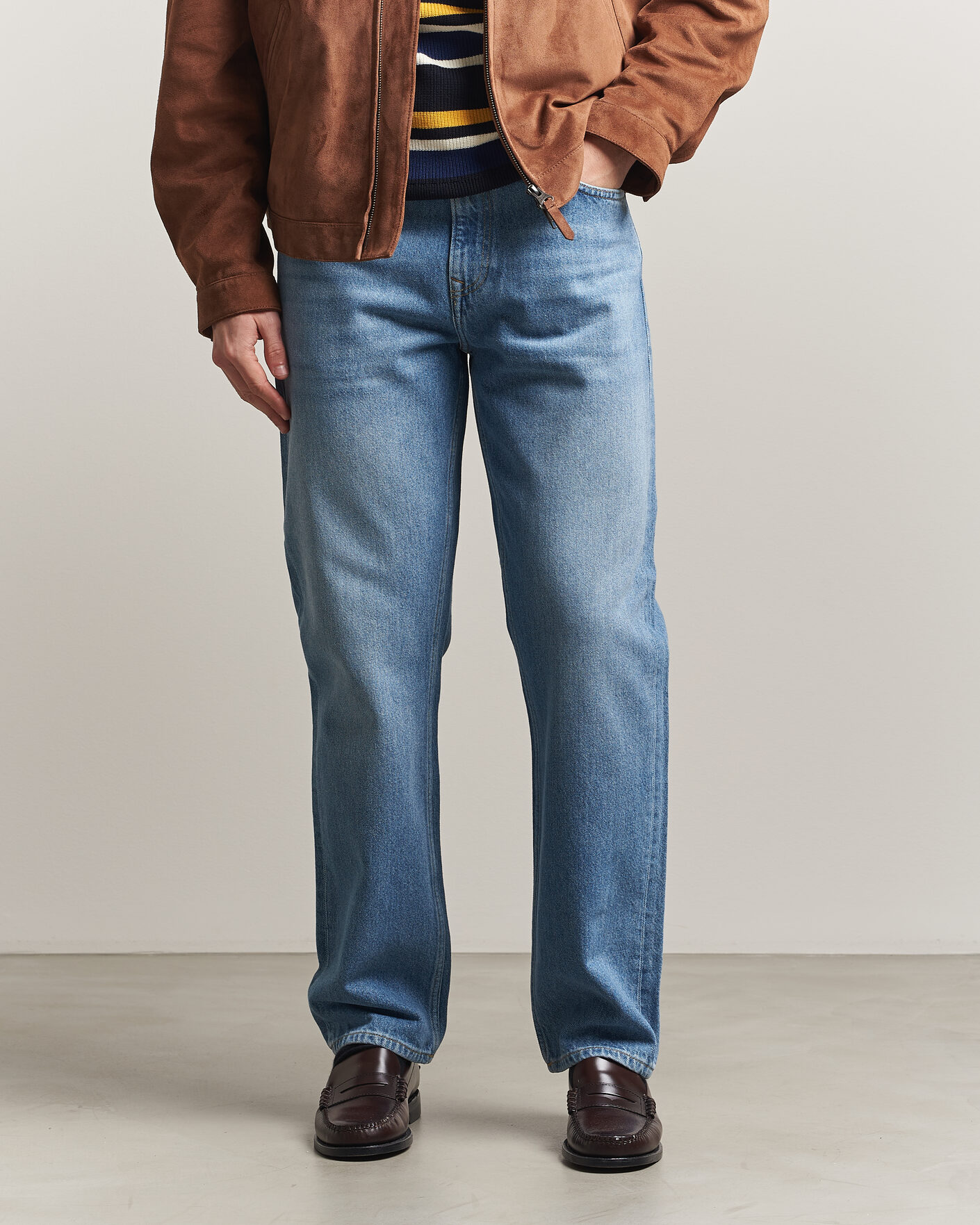 Men | Jeans | GANT | Straight Fit Jeans Semi Light Blue Worn In