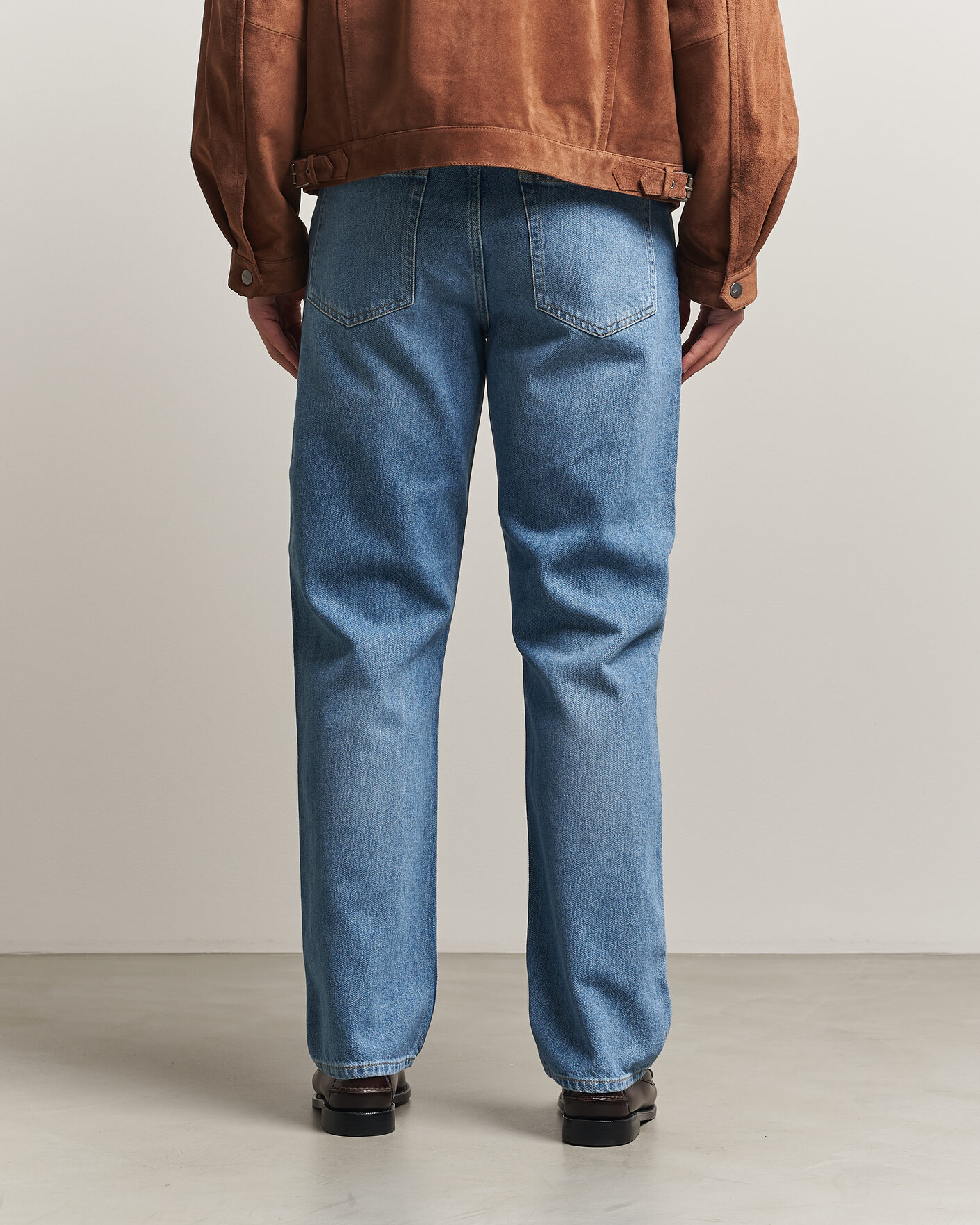 Men | Trousers | Gant | Straight Fit Jeans Semi Light Blue Worn In