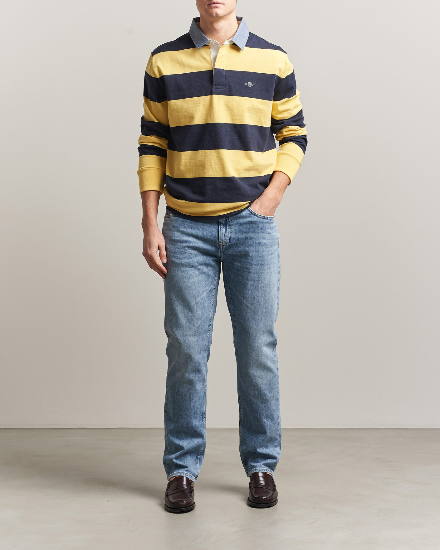 Men | Jeans | GANT | Regular Fit Jeans Semi Light Blue Worn In