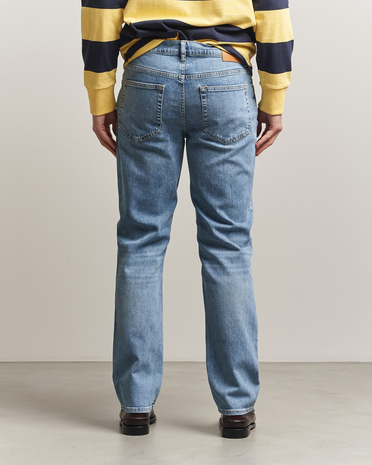 Men | Trousers | Gant | Regular Fit Jeans Semi Light Blue Worn In