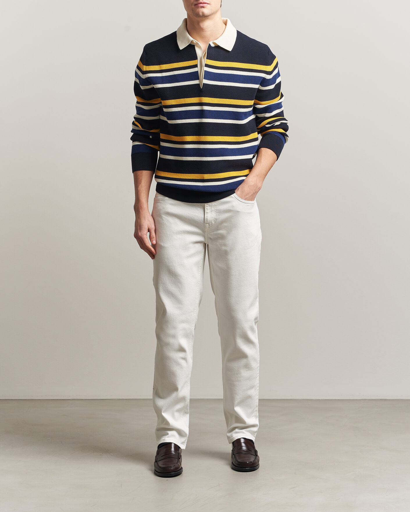 Men | Trousers | Gant | Regular Fit Jeans Eggshell