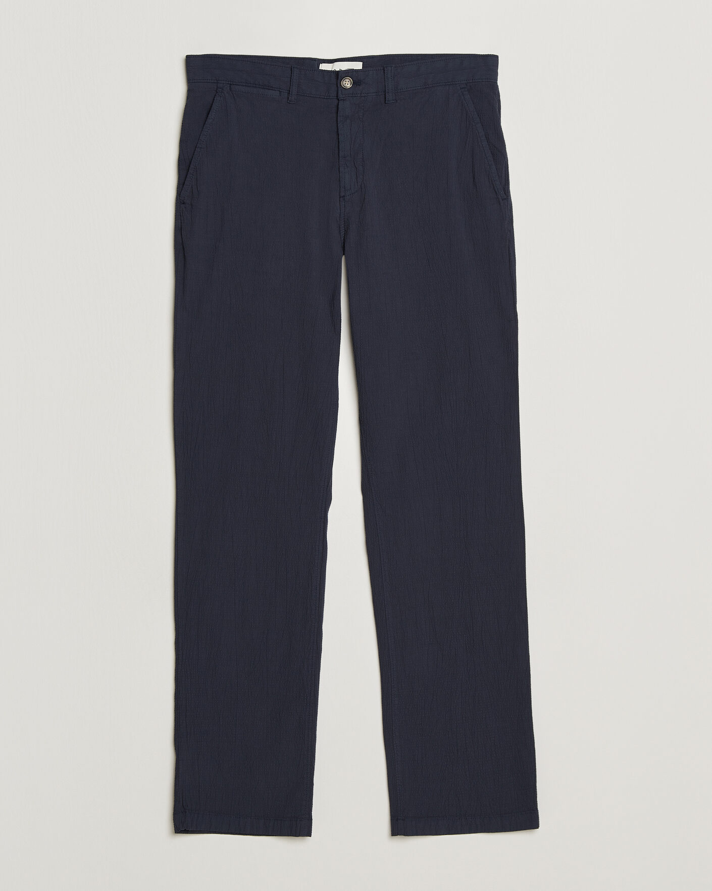 GANT Regular Fit Garment Dyed Seersucker Pants Evening Blue at