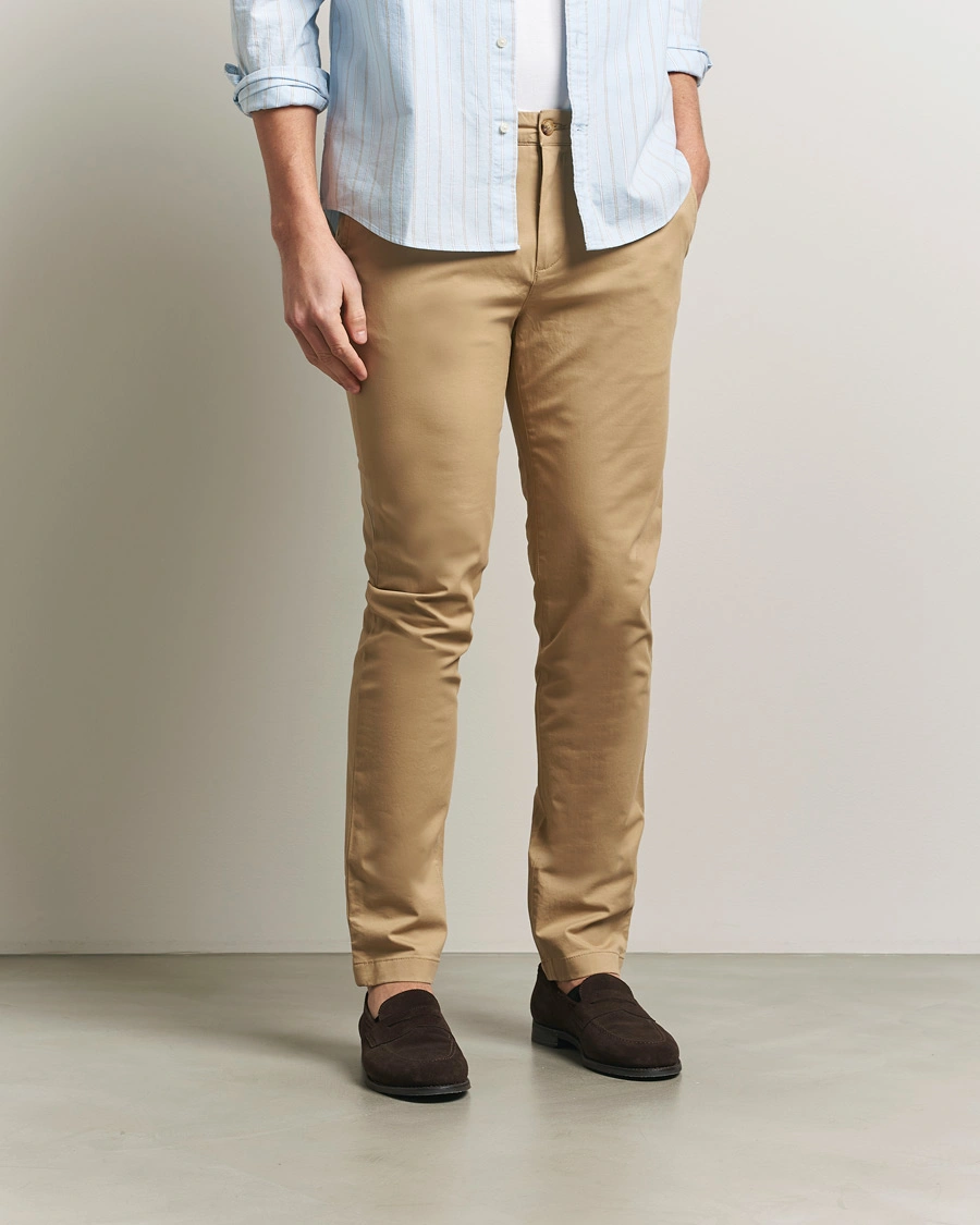 Men | Trousers | GANT | Slim Fit Chinos Dark Khaki