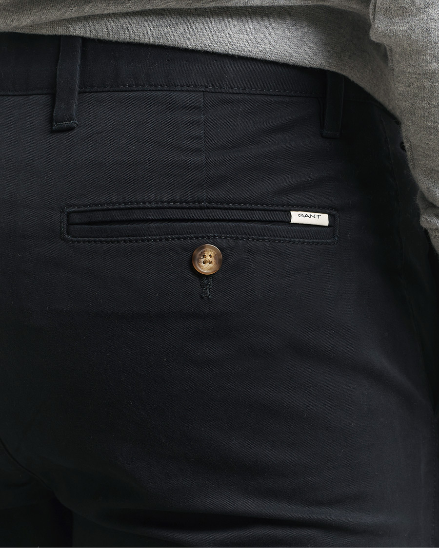 Men | Trousers | GANT | Slim Fit Chinos Black