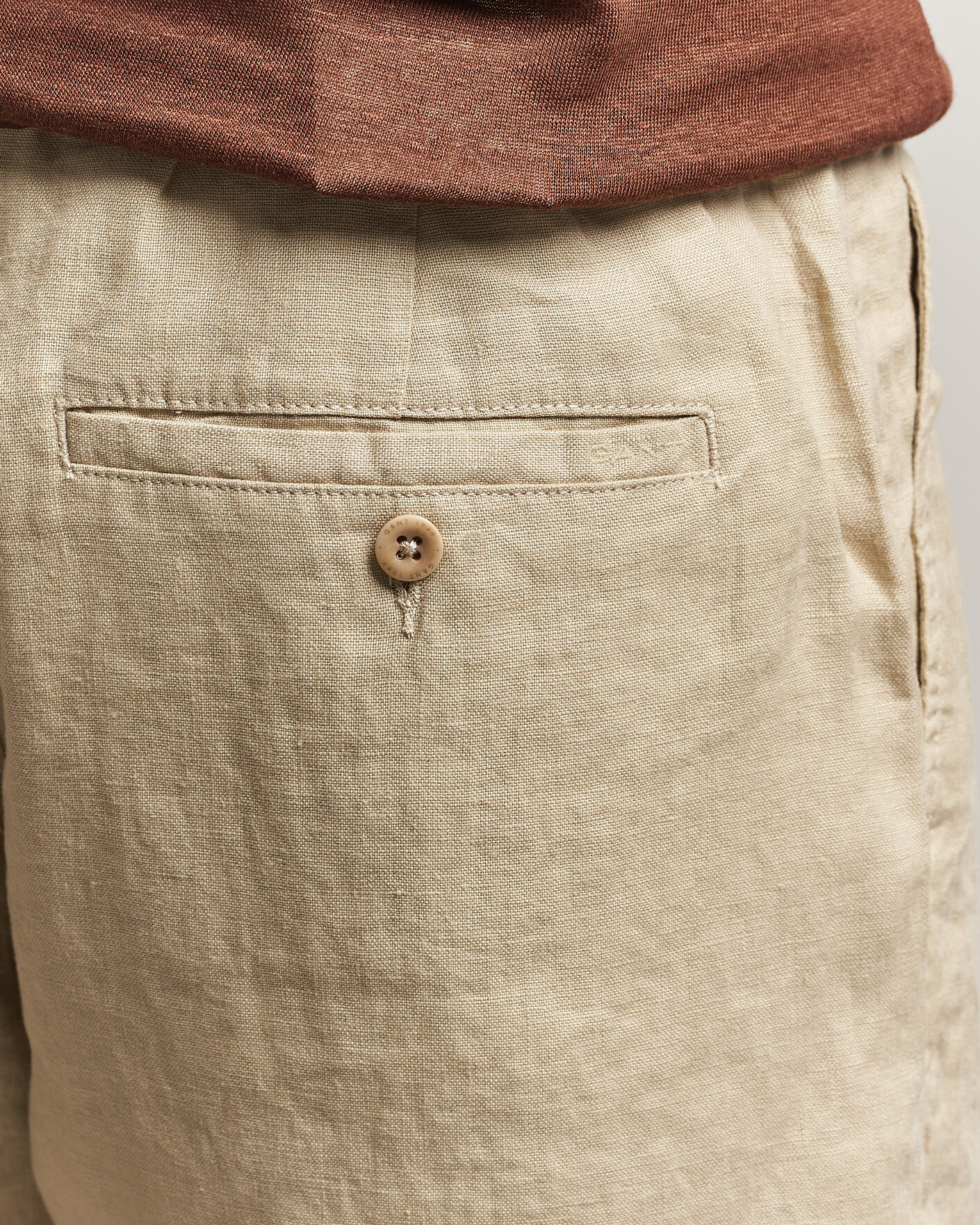 Men | Shorts | GANT | Regular Fit Linen Drawstring Shorts Oat Beige