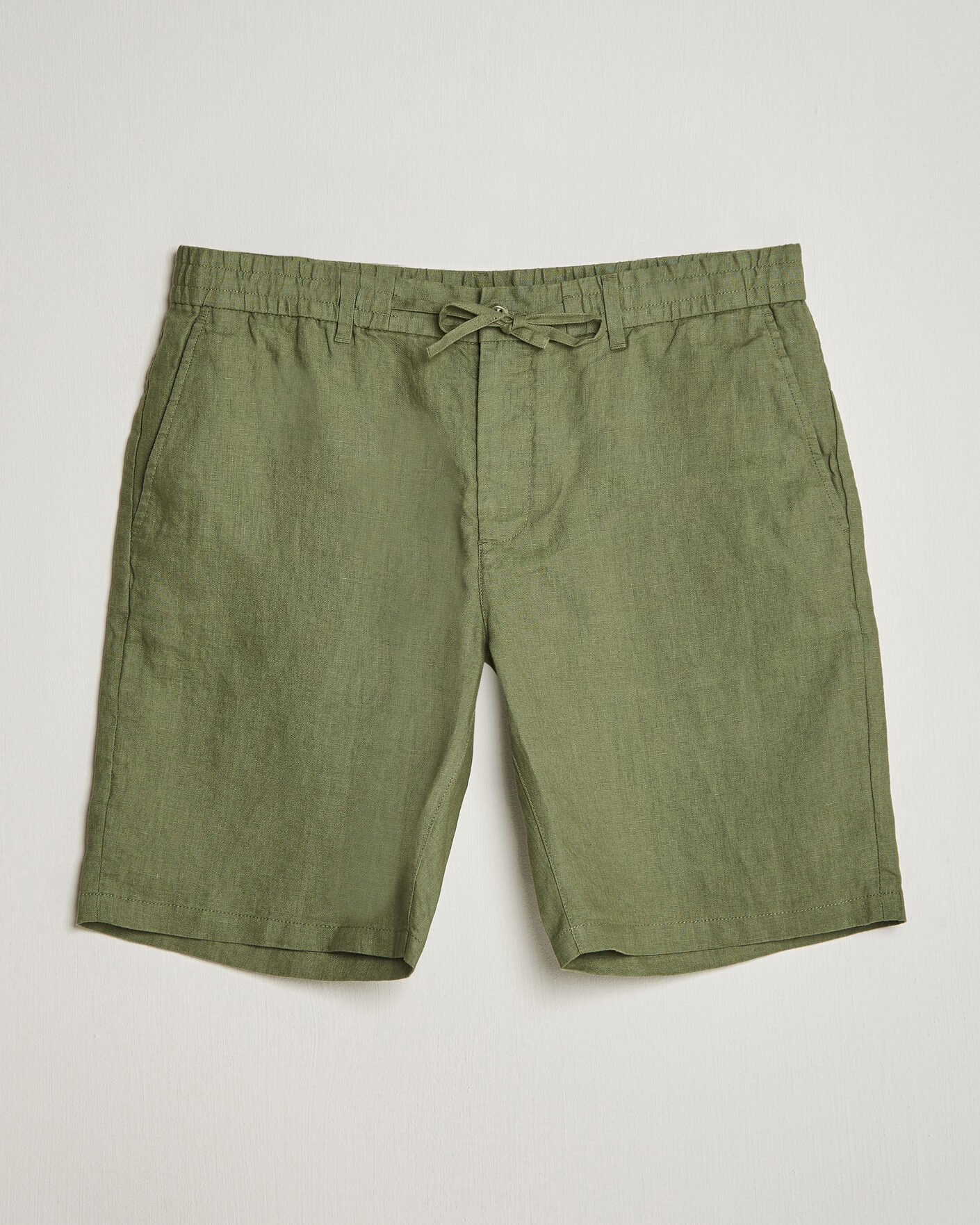 Men | Shorts | Gant | Regular Fit Linen Drawstring Shorts Dry Herb Green