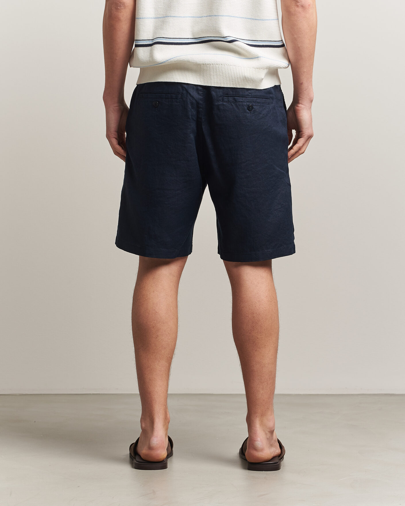 Men | Shorts | GANT | Regular Fit Linen Drawstring Shorts Evening Blue