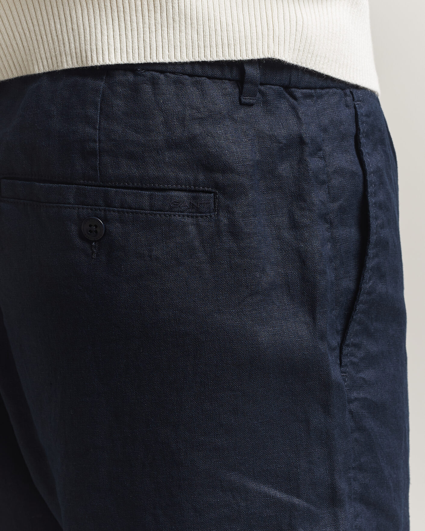 Men | Shorts | Gant | Regular Fit Linen Drawstring Shorts Evening Blue