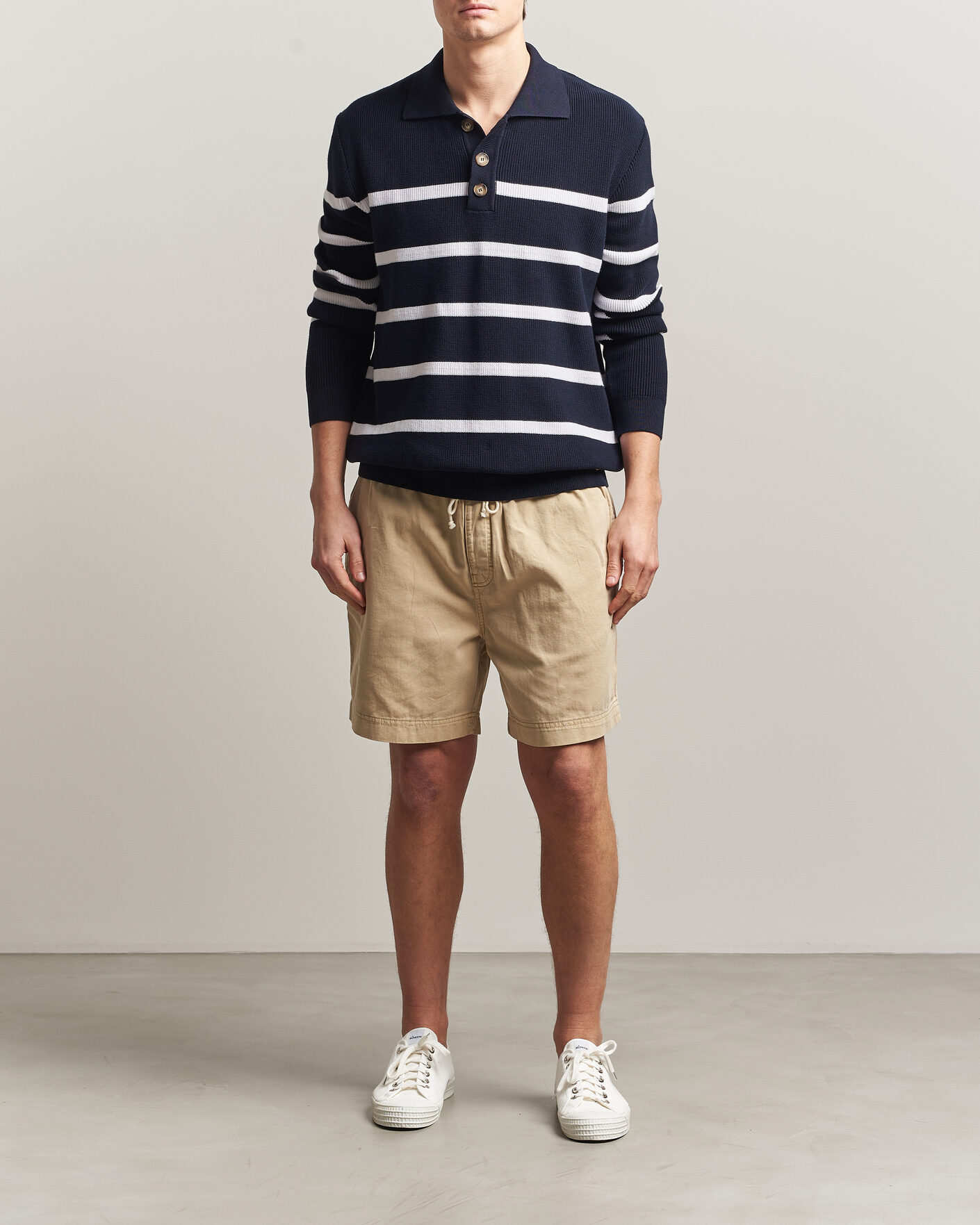 Men | Shorts | GANT | Regular Fit Sunfaded Drawstring Oat Beige