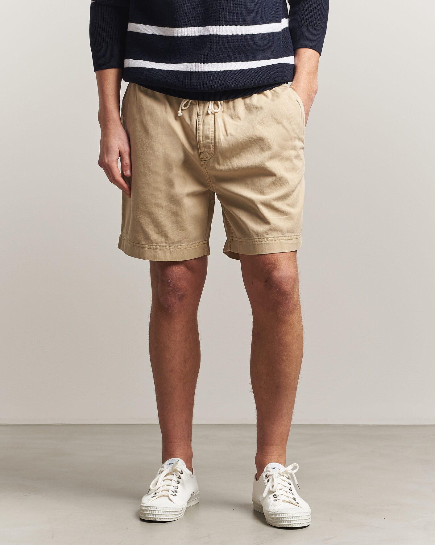 Men | Shorts | GANT | Regular Fit Sunfaded Drawstring Oat Beige