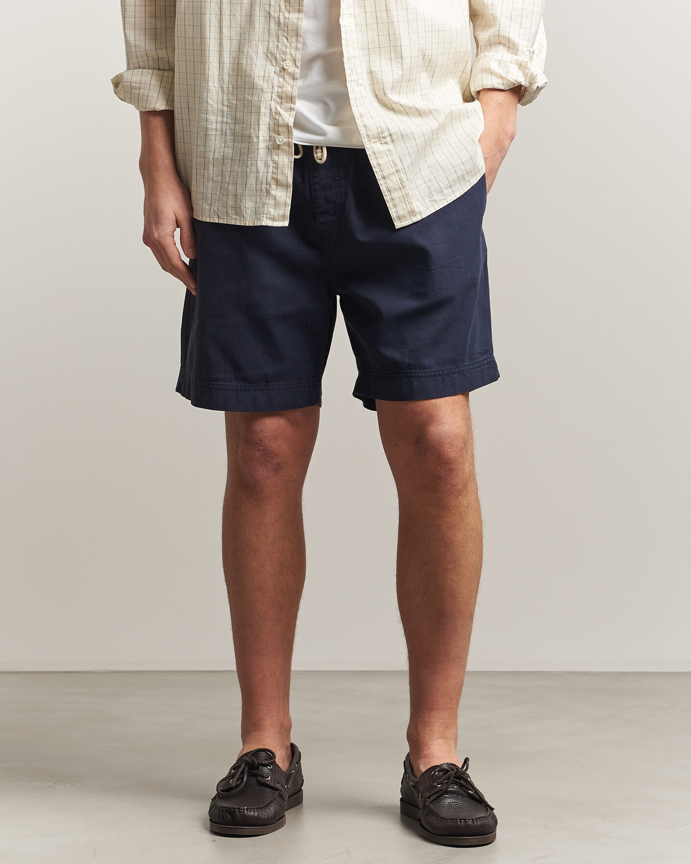 Men | Shorts | GANT | Regular Fit Sunfaded Drawstring Evening Blue