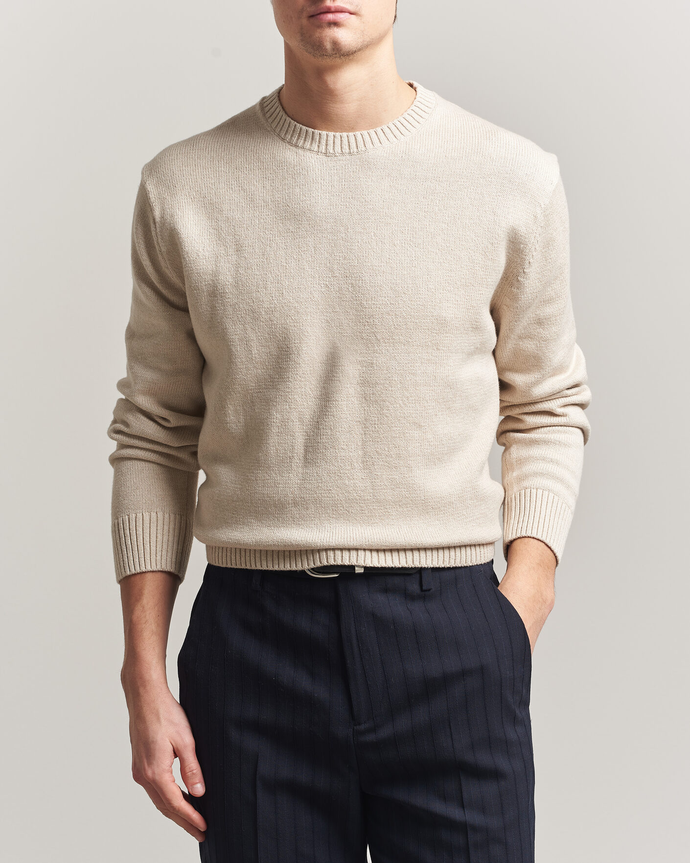 Men | Sweaters & Knitwear | Gant | Cotton/Cashmere Knitted Sweater Seed Melange
