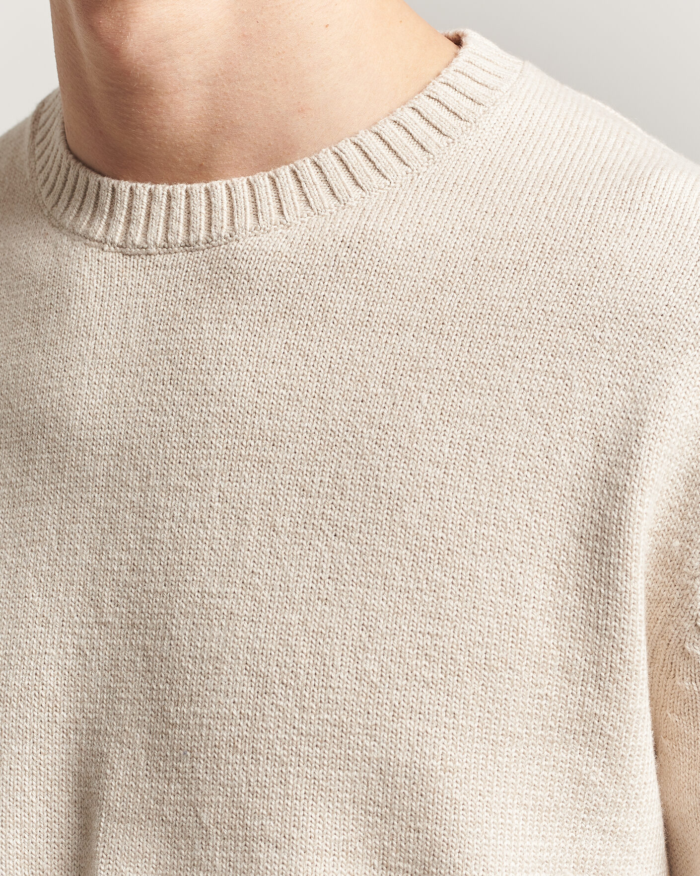 Men | Sweaters & Knitwear | GANT | Cotton/Cashmere Knitted Sweater Seed Melange
