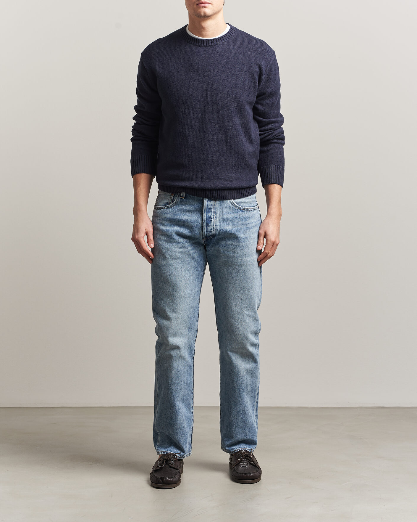 Men | Sweaters & Knitwear | GANT | Cotton/Cashmere Knitted Sweater Evening Blue