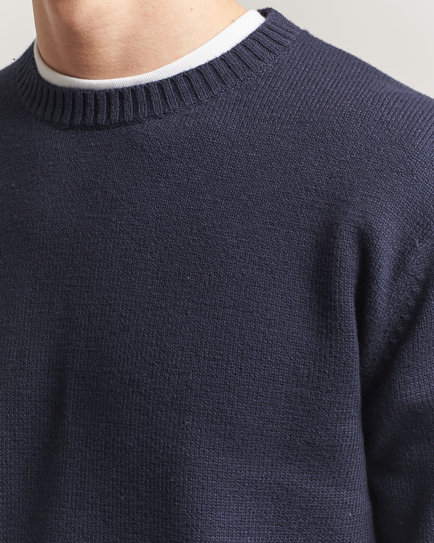 Men | Sweaters & Knitwear | GANT | Cotton/Cashmere Knitted Sweater Evening Blue