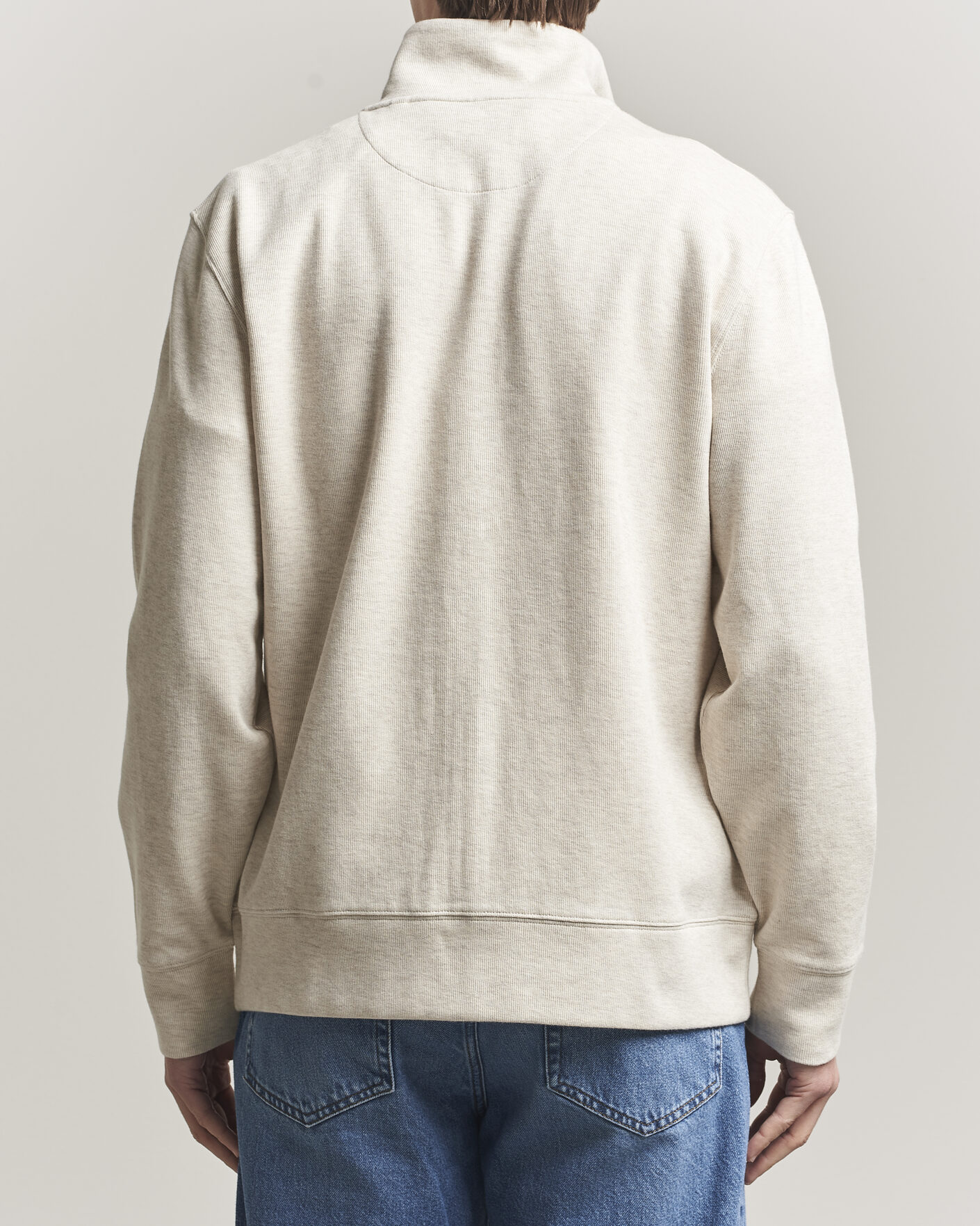 Men | Sweaters & Knitwear | GANT | Light Sacker Rib Full Zip Seed Melange