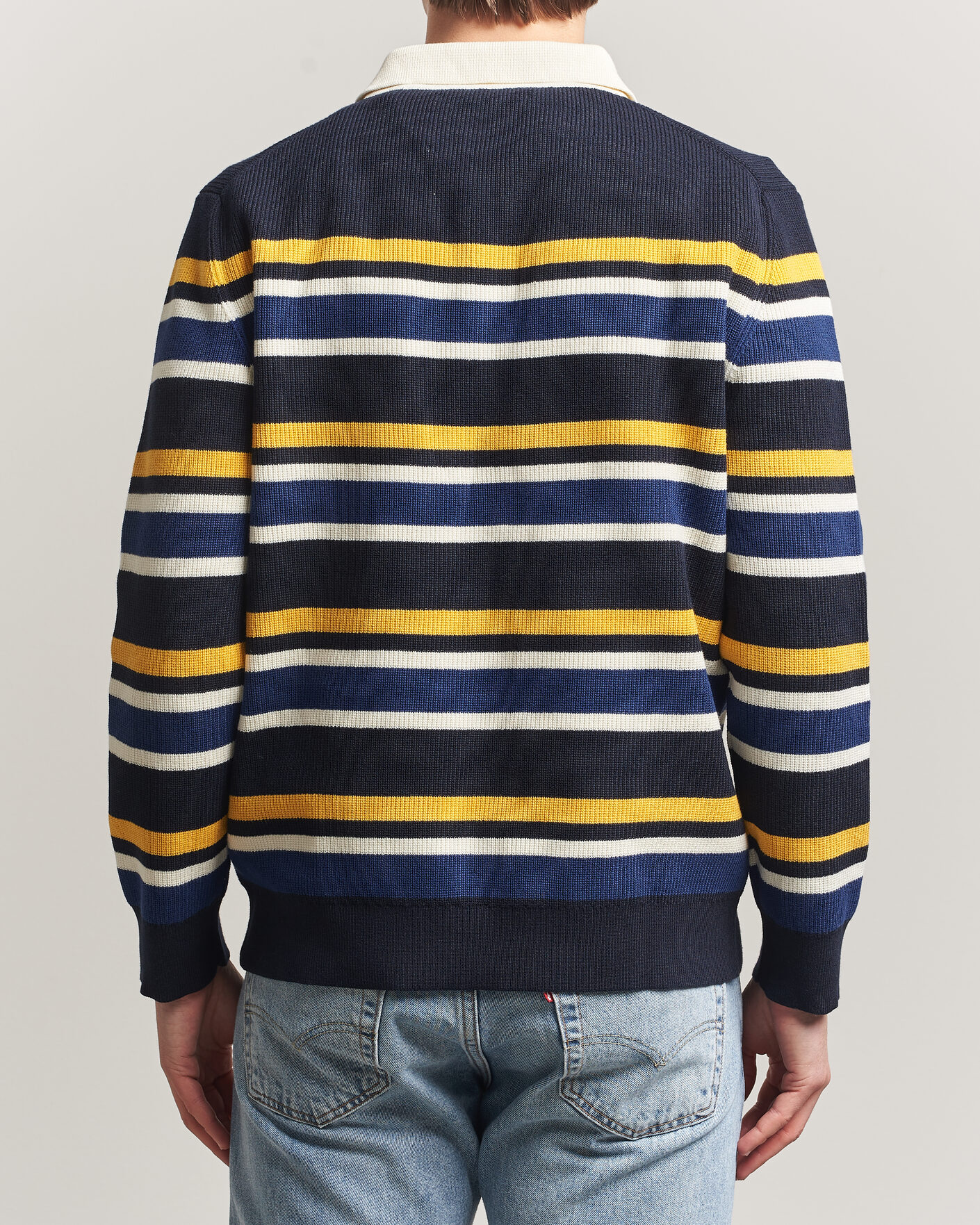 Men | Sweaters & Knitwear | Gant | Multisptriped Knitted Rugger Evening Blue