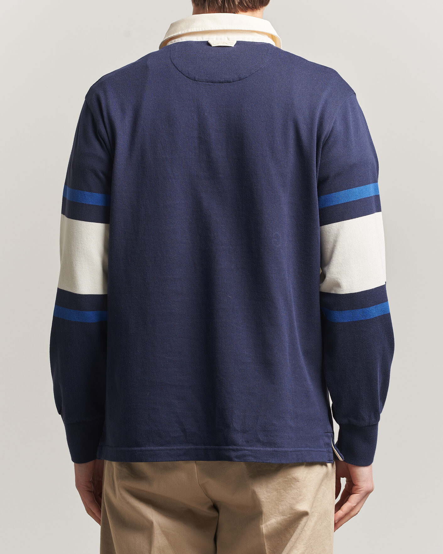 Men | Sweaters & Knitwear | GANT | Striped Rugger Evening Blue