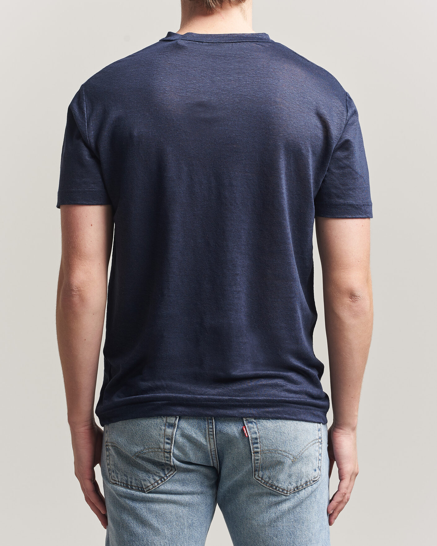 Men | T-Shirts | GANT | Linen T-Shirt Evening Blue