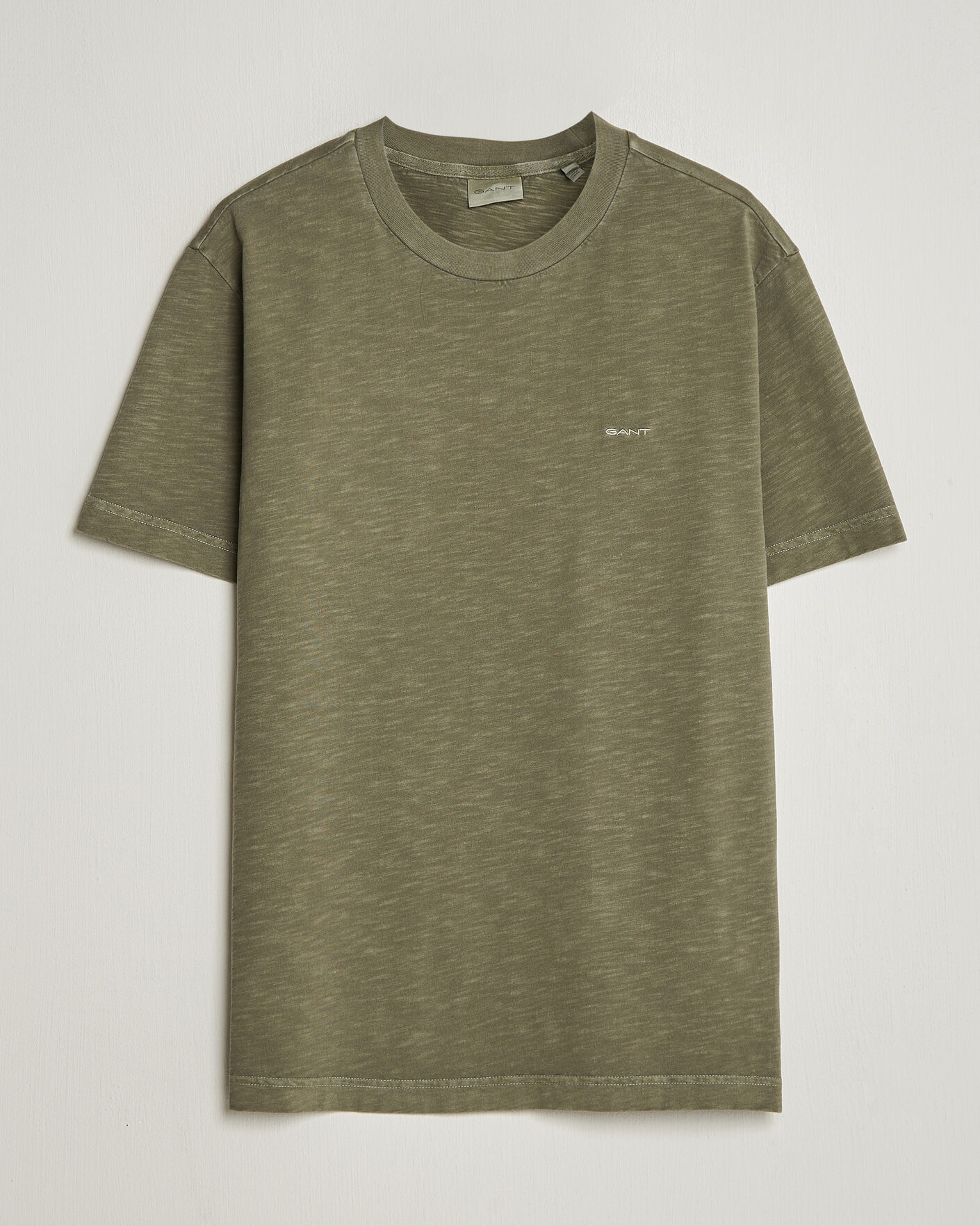 Men | T-Shirts | Gant | Washed Slub T-Shirt Dry Herb Green