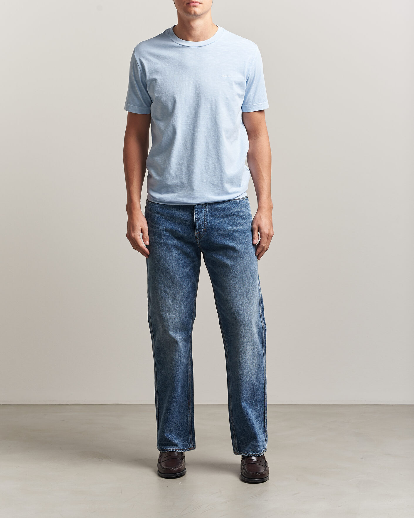 Men | T-Shirts | Gant | Washed Slub T-Shirt Fresh Blue