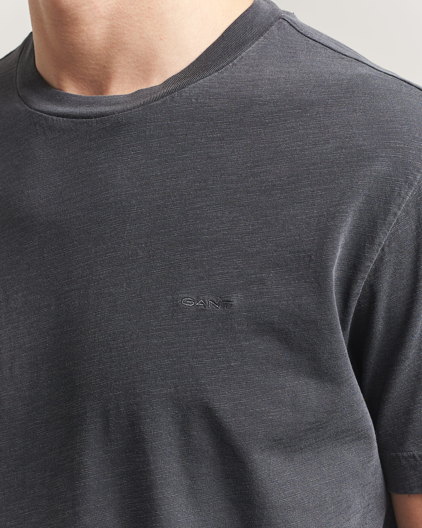 Men | T-Shirts | GANT | Washed Slub T-Shirt Black