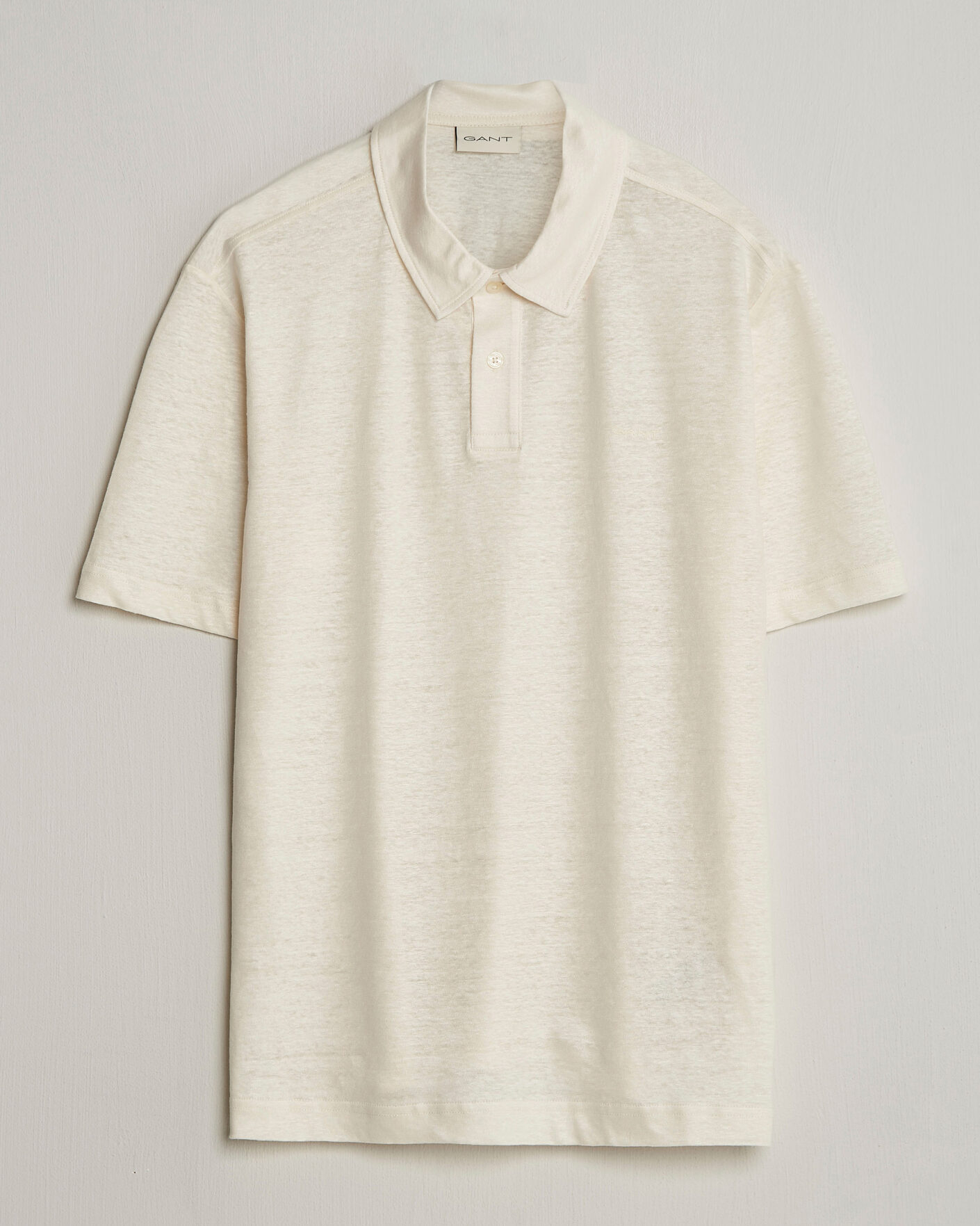 Men | Polo Shirts | GANT | Linen Polo Creamed White