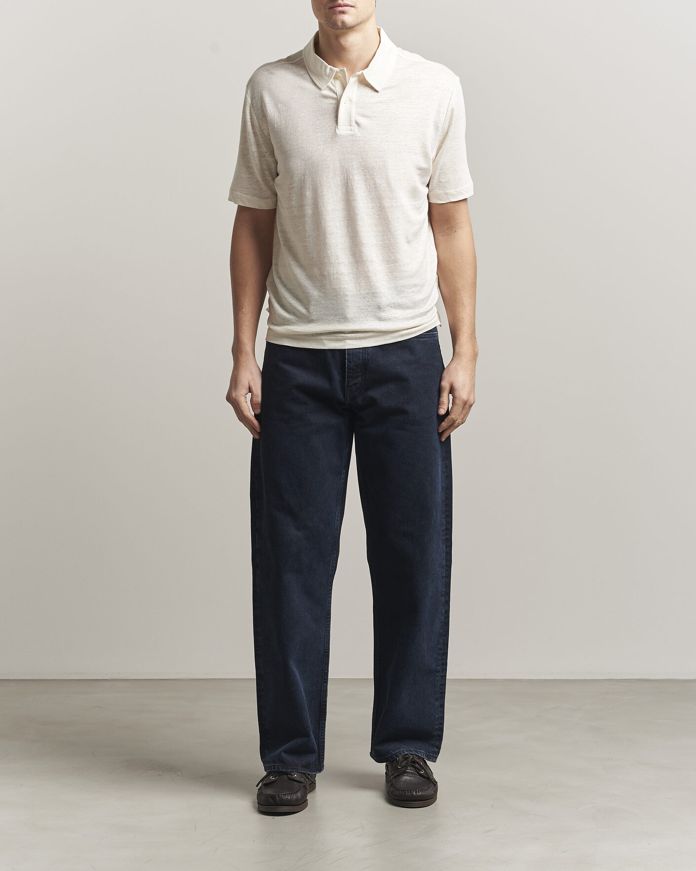 Men | Polo Shirts | GANT | Linen Polo Creamed White