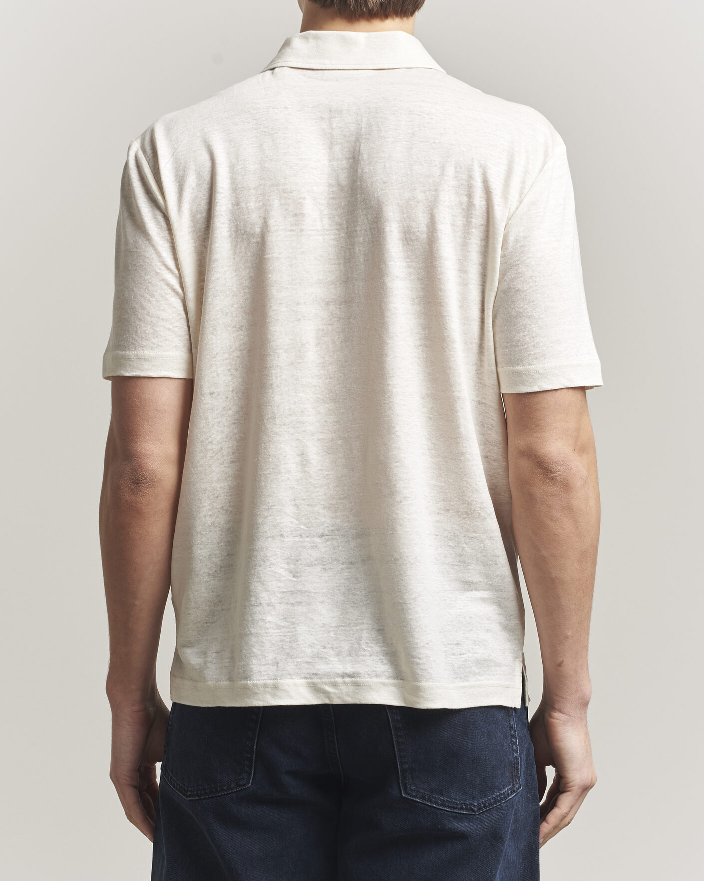 Men | Polo Shirts | GANT | Linen Polo Creamed White