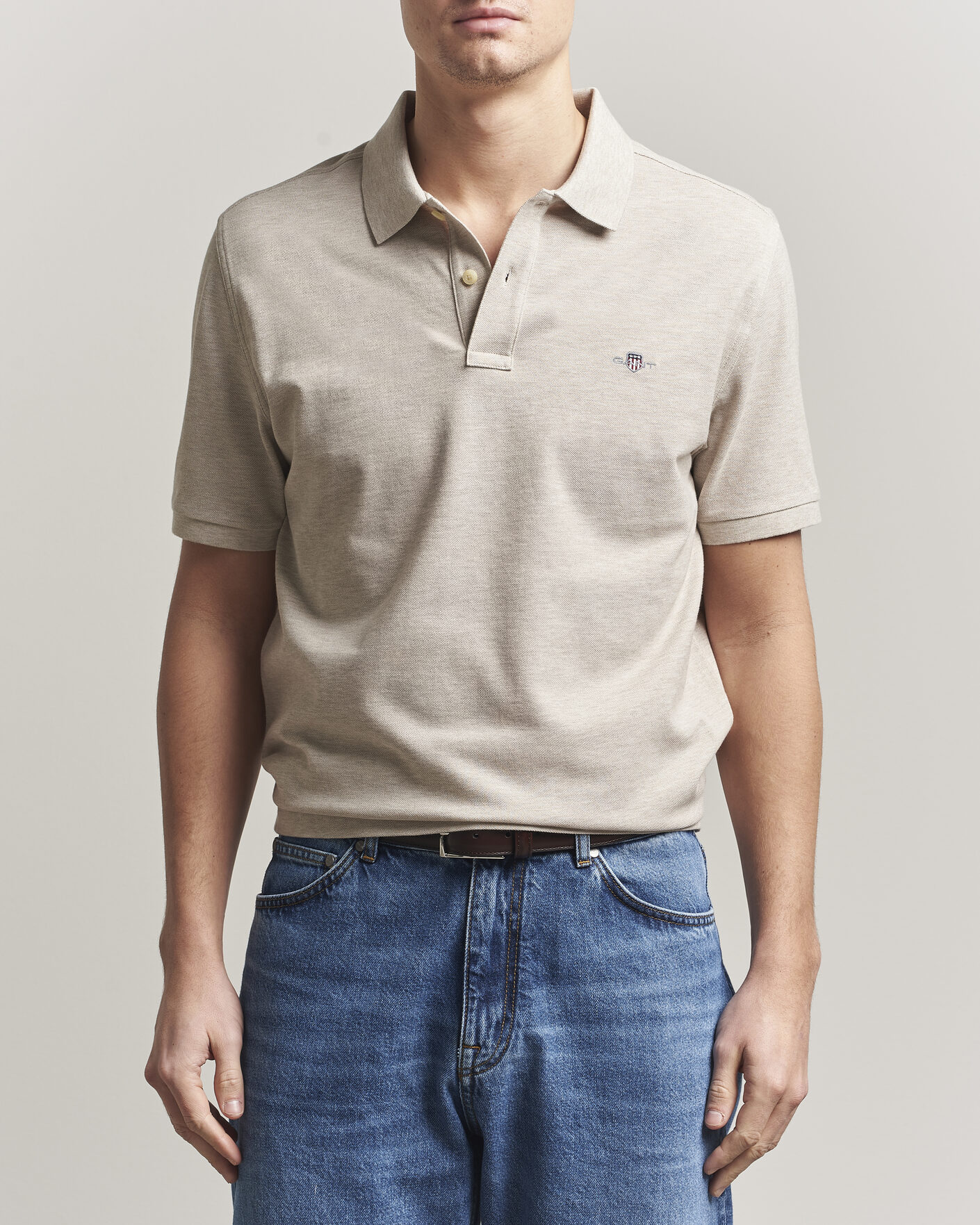 Men | Polo Shirts | Gant | The Original Polo Oat Melange