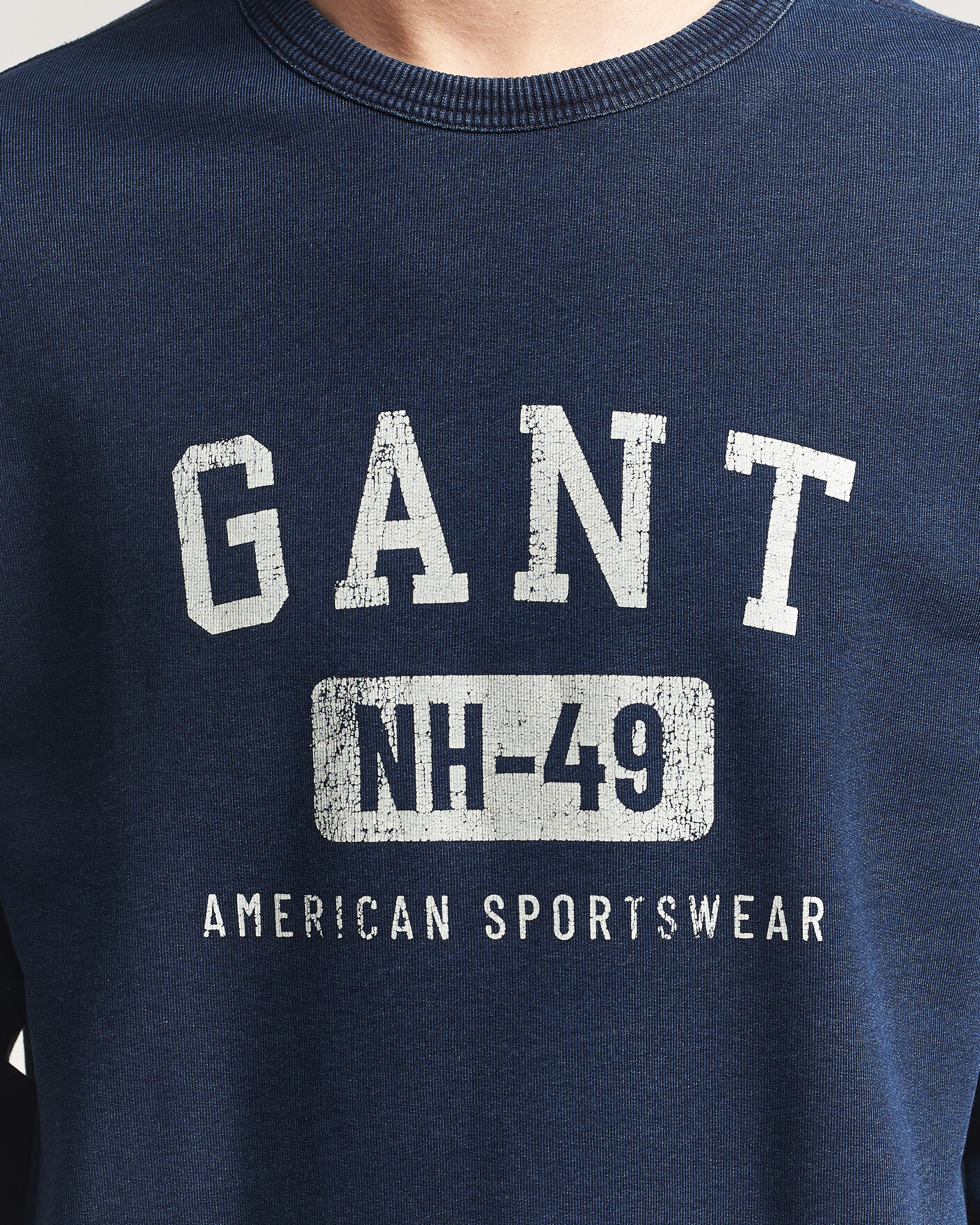 Men | Sweaters & Knitwear | GANT | Indigo Graphic Sweatshirt Dark Blue