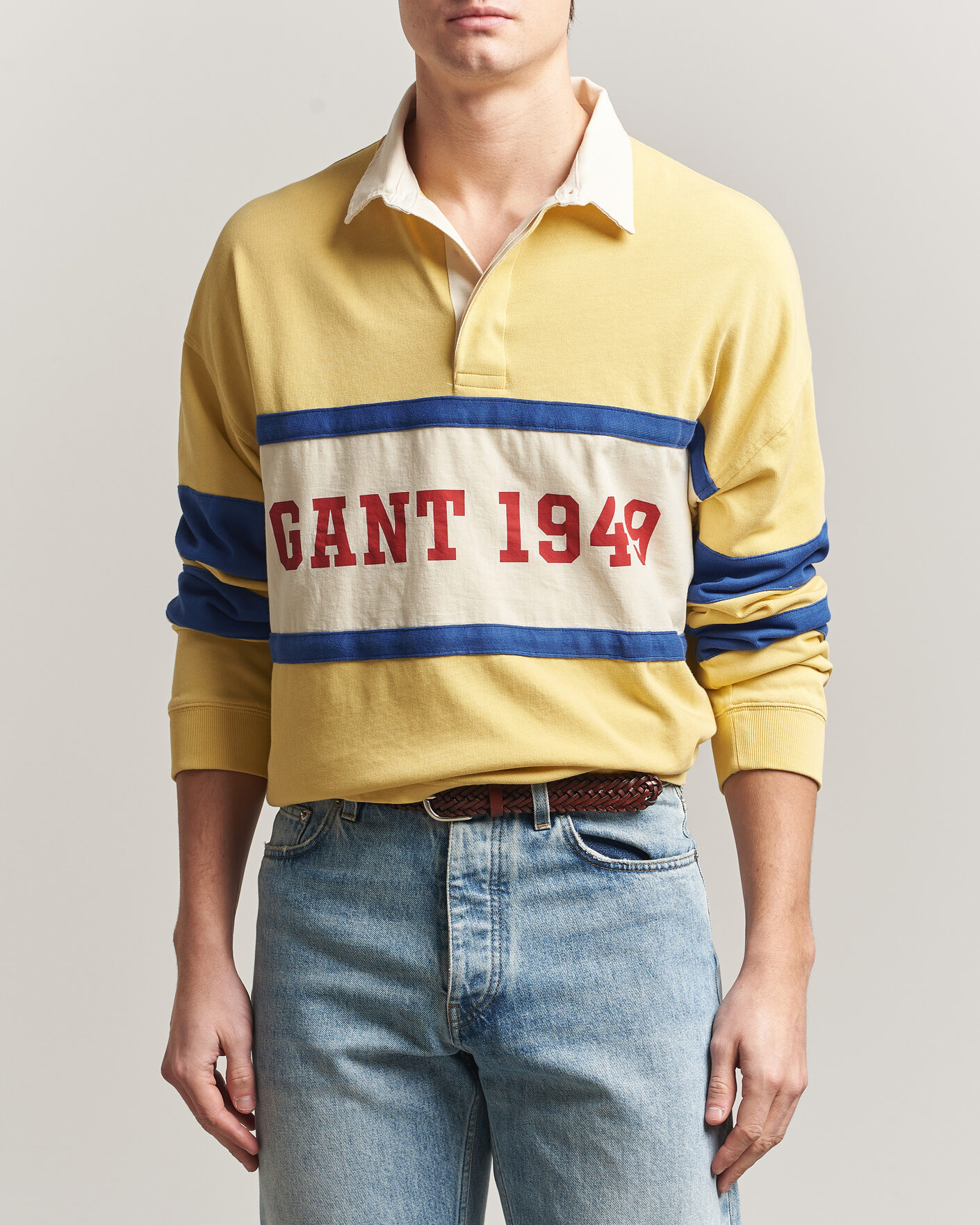 Men | Sweaters & Knitwear | Gant | Heavy Rugger Light Mustard Yellow
