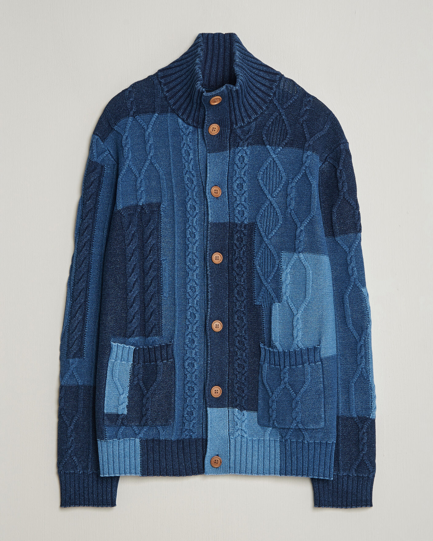 Men | Sweaters & Knitwear | GANT | Indigo Cotton Cable Cardigan Rich Navy