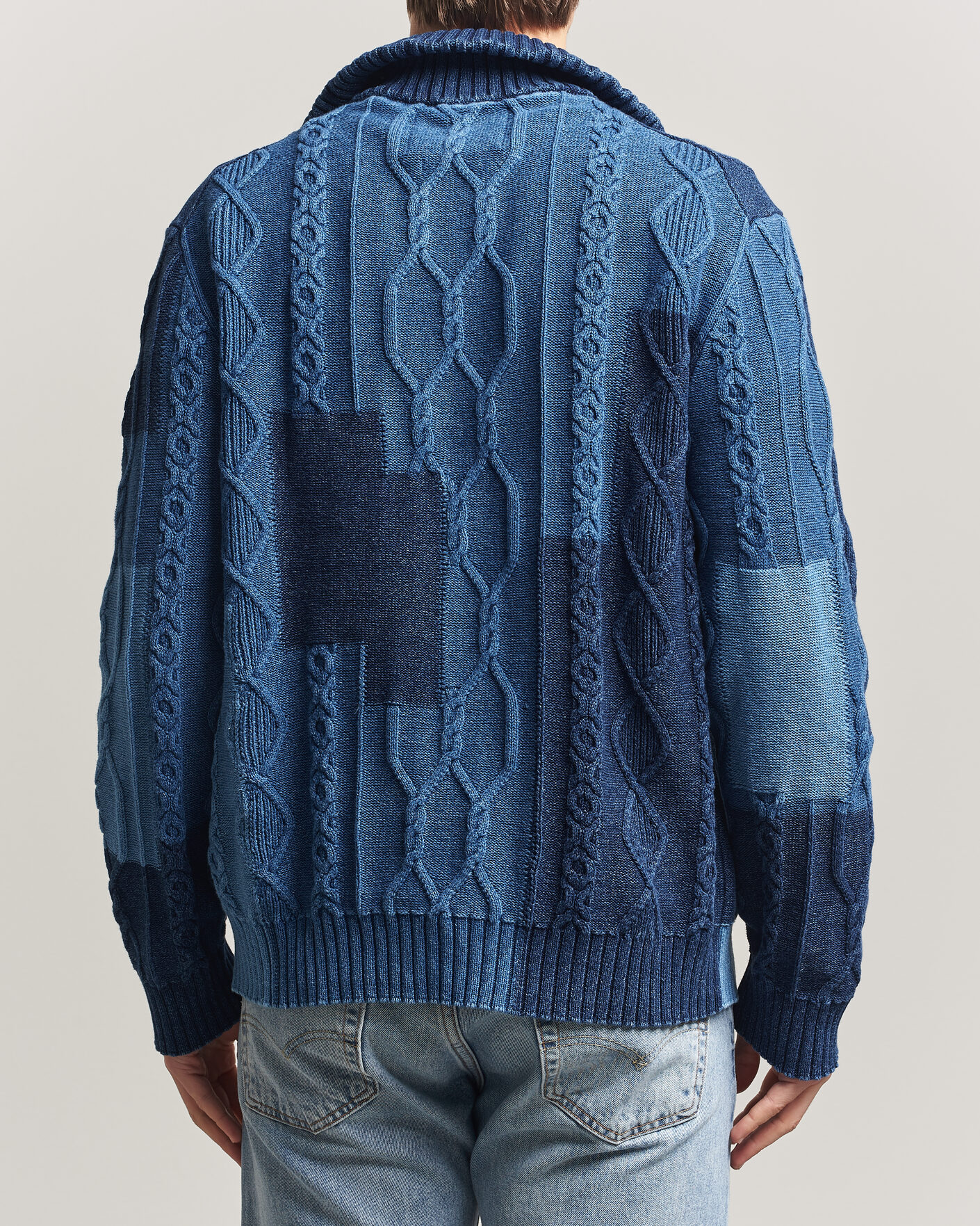 Men | Sweaters & Knitwear | GANT | Indigo Cotton Cable Cardigan Rich Navy