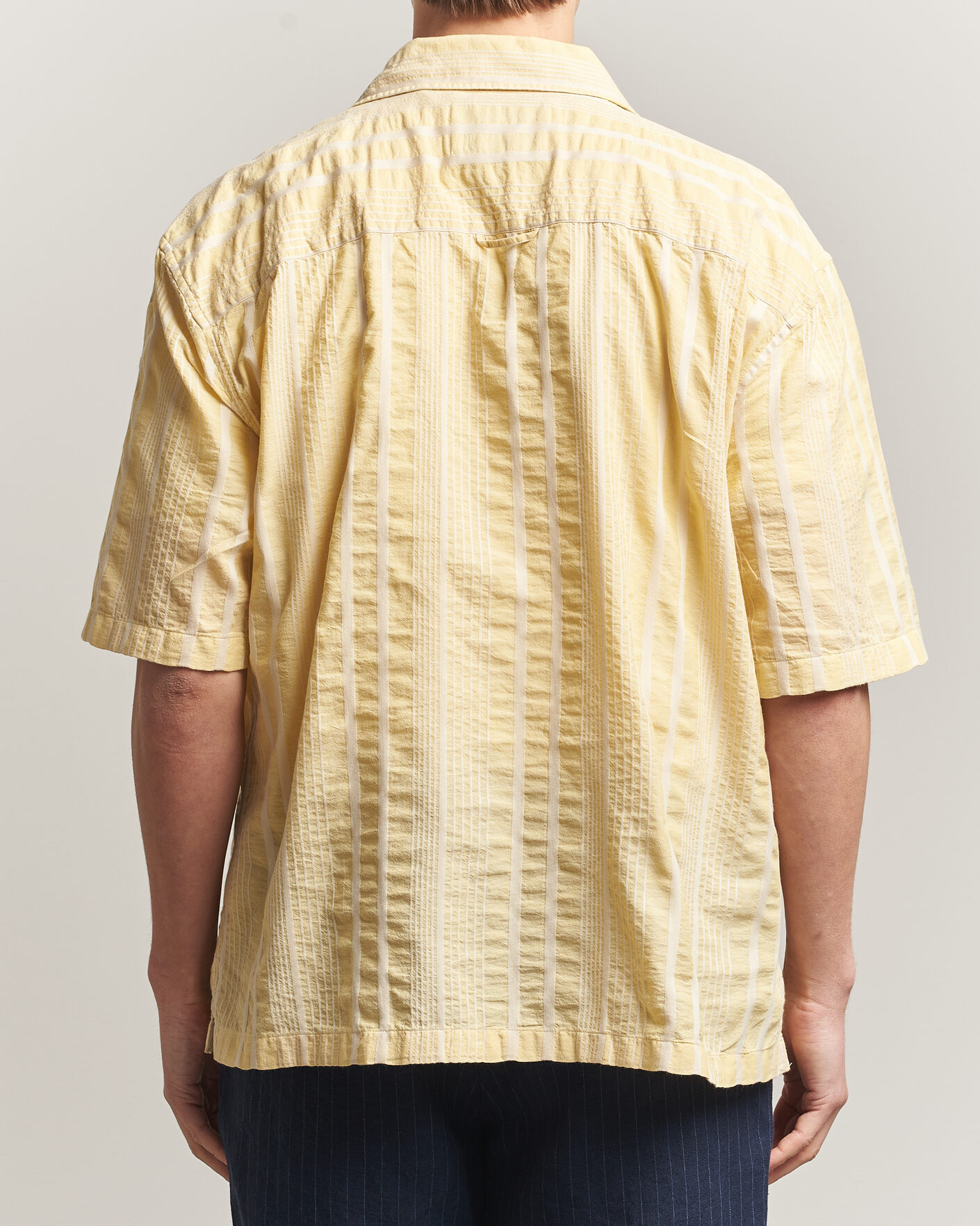 Men | Shirts | Gant | Relaxed Fit Seersucker Camp Collar Shirt Light Mustard Yellow