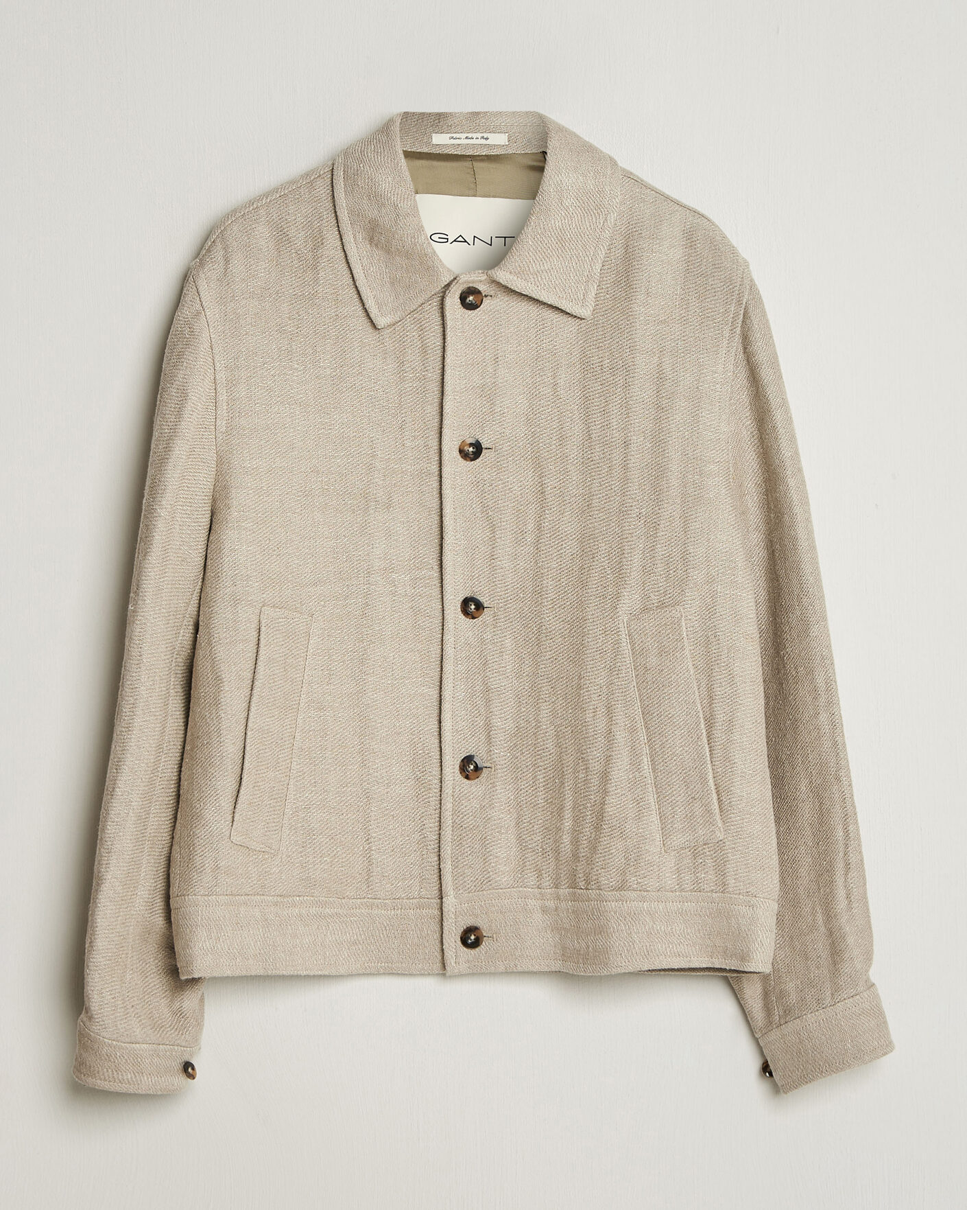 Men | Coats & Jackets | Gant | Washed Linen Jacket Light Taupe