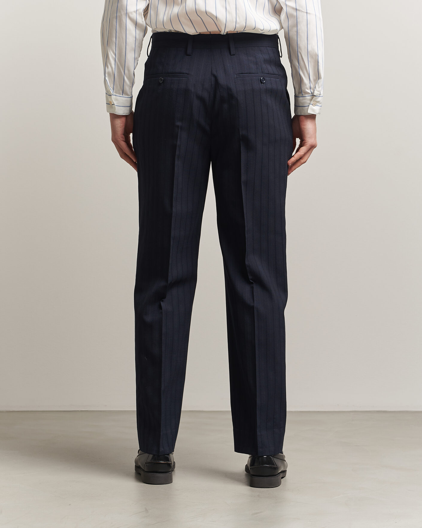 Men | Trousers | GANT | Tonal Pinstriped Suit Pants Evening Blue