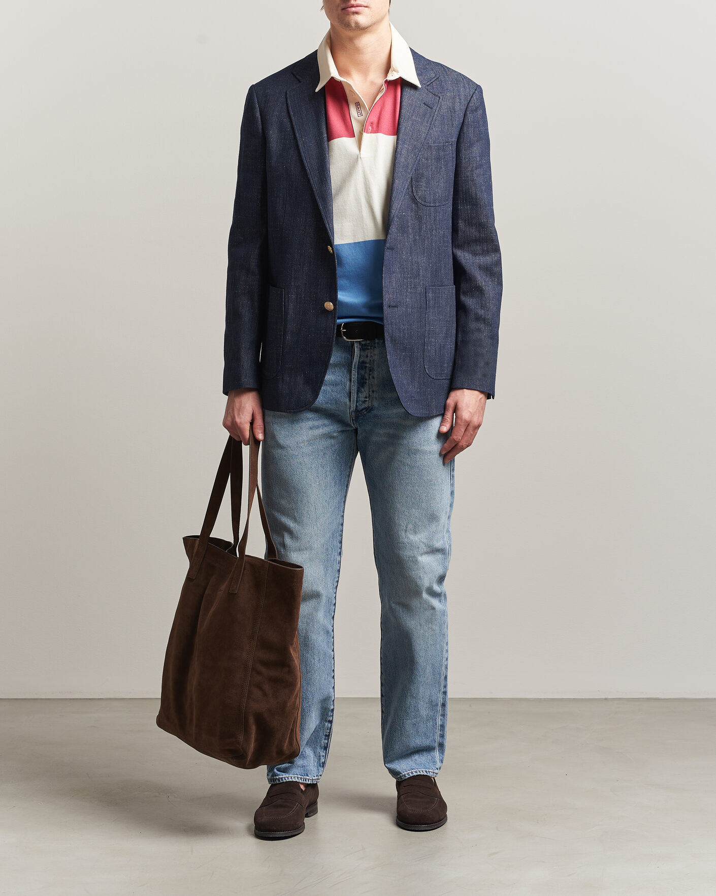 Men | Blazers | GANT | Cotton Indigo Club Blazer Dark Blue Raw