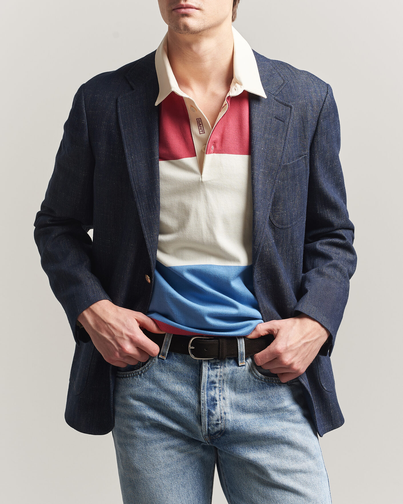 Massimo Alba Gstaad Bull Cotton Jacket Navy at CareOfCarl.com