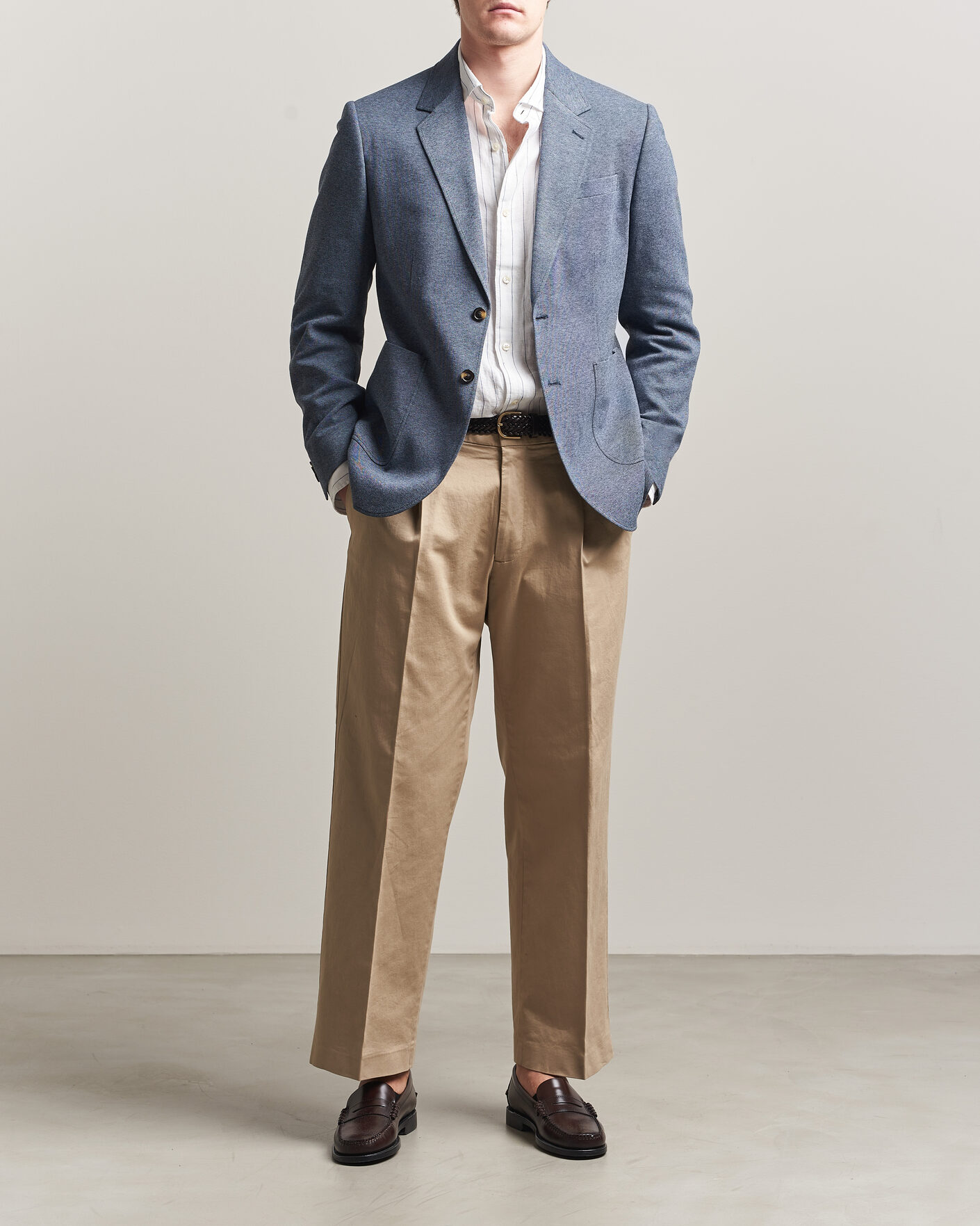 Men | Blazers | Gant | Two Tone Jersey Pique Blazer Salty Sea