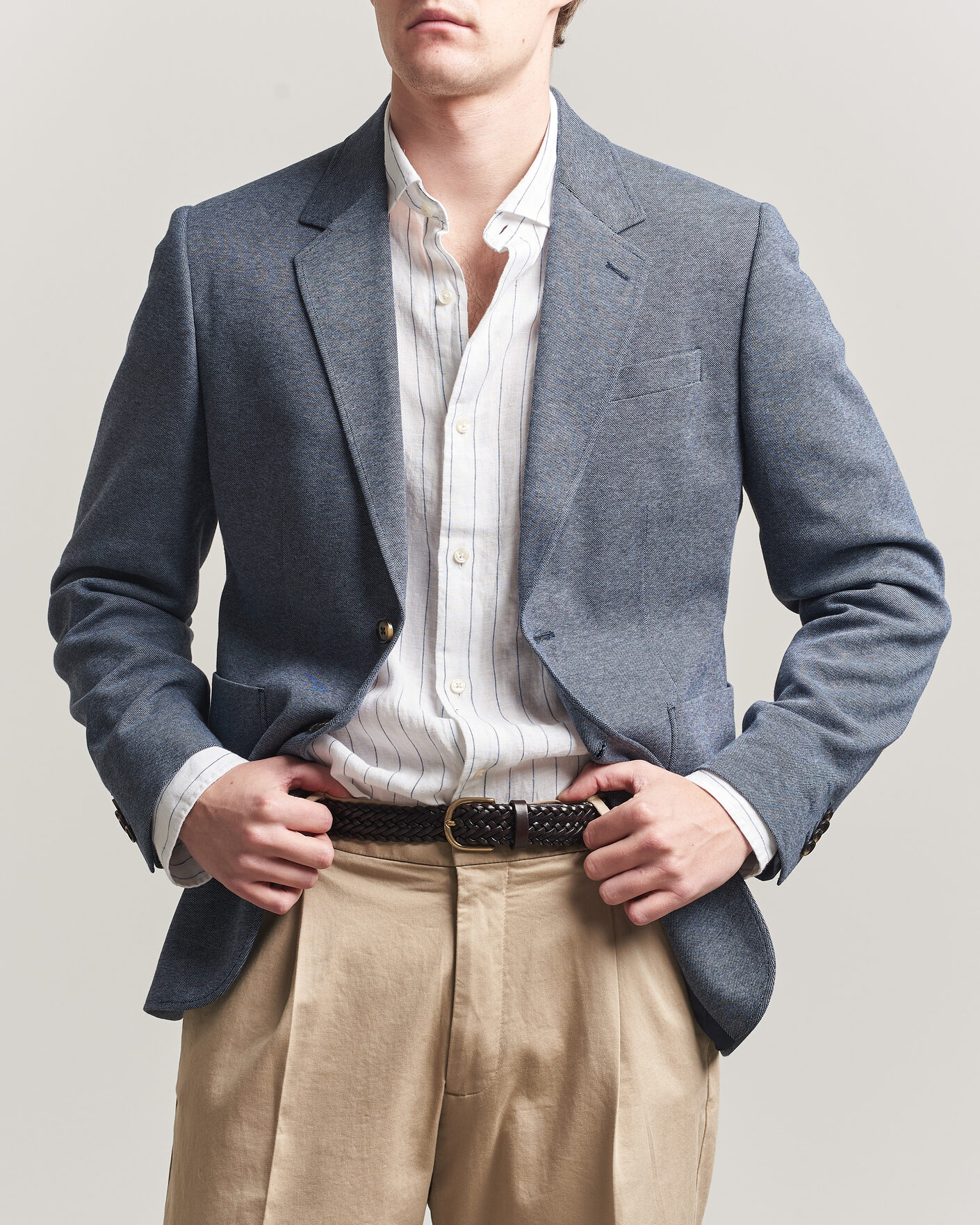 Men | Blazers | Gant | Two Tone Jersey Pique Blazer Salty Sea