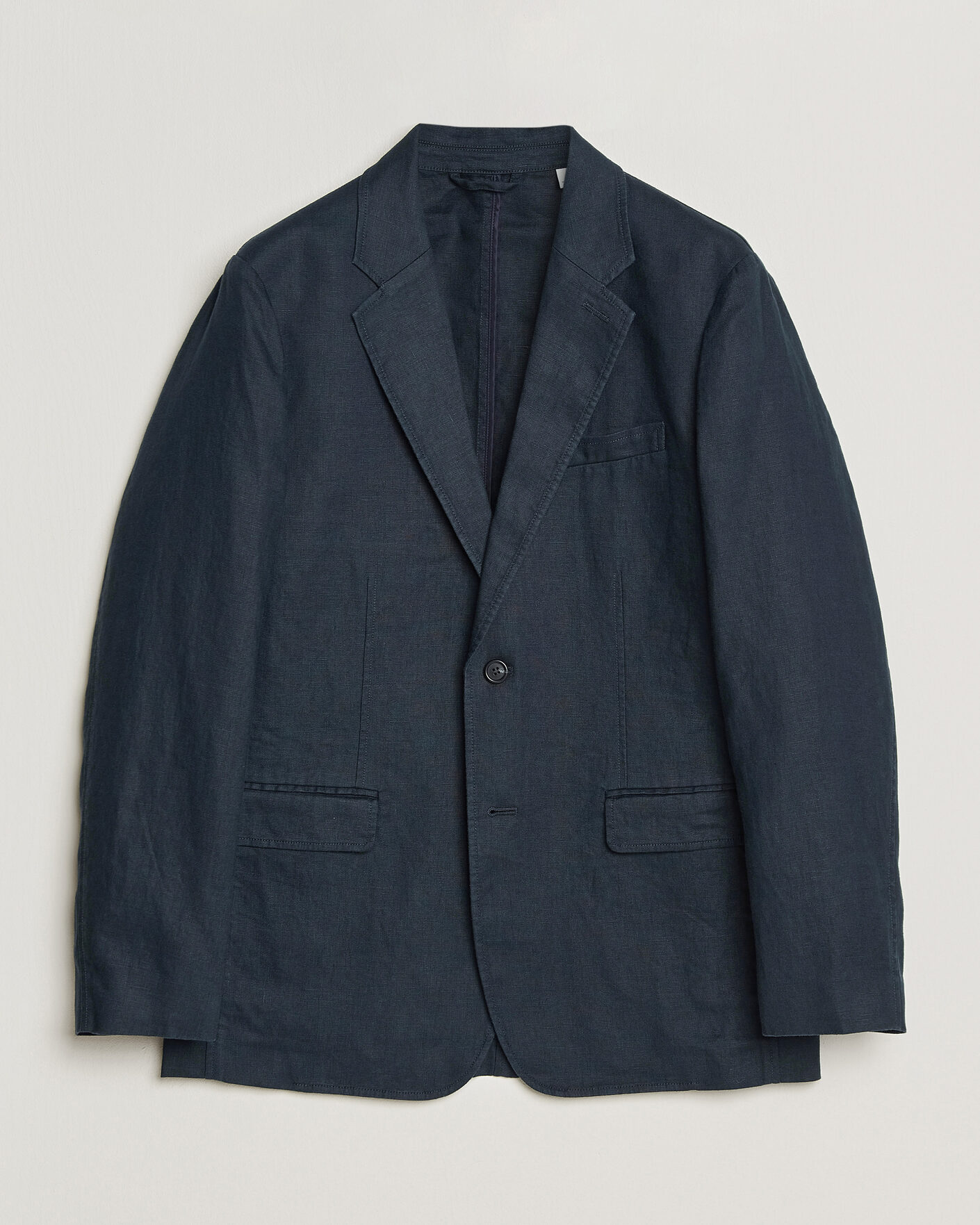 Men | Blazers | GANT | Garment Dyed Linen Blazer Evening Blue