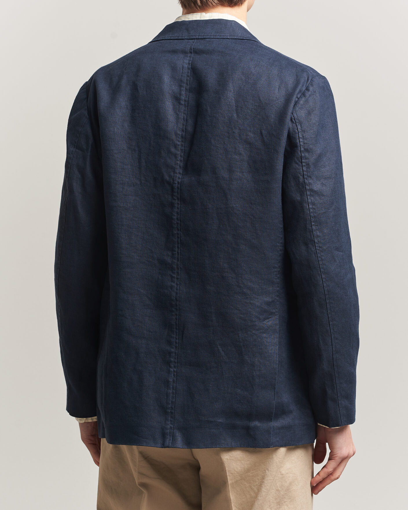 Men | Blazers | Gant | Garment Dyed Linen Blazer Evening Blue