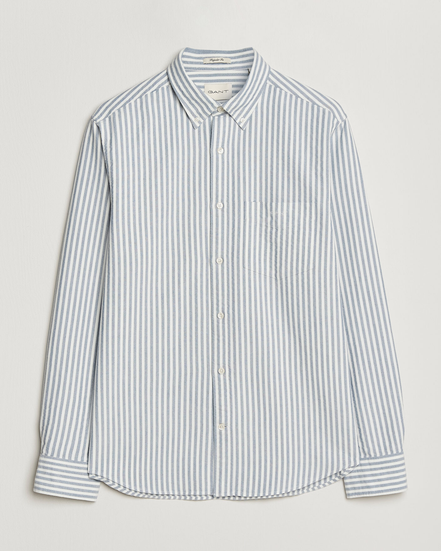 Men | Shirts | GANT | Regular Fit Textured Striped Shirt Vintage Blue