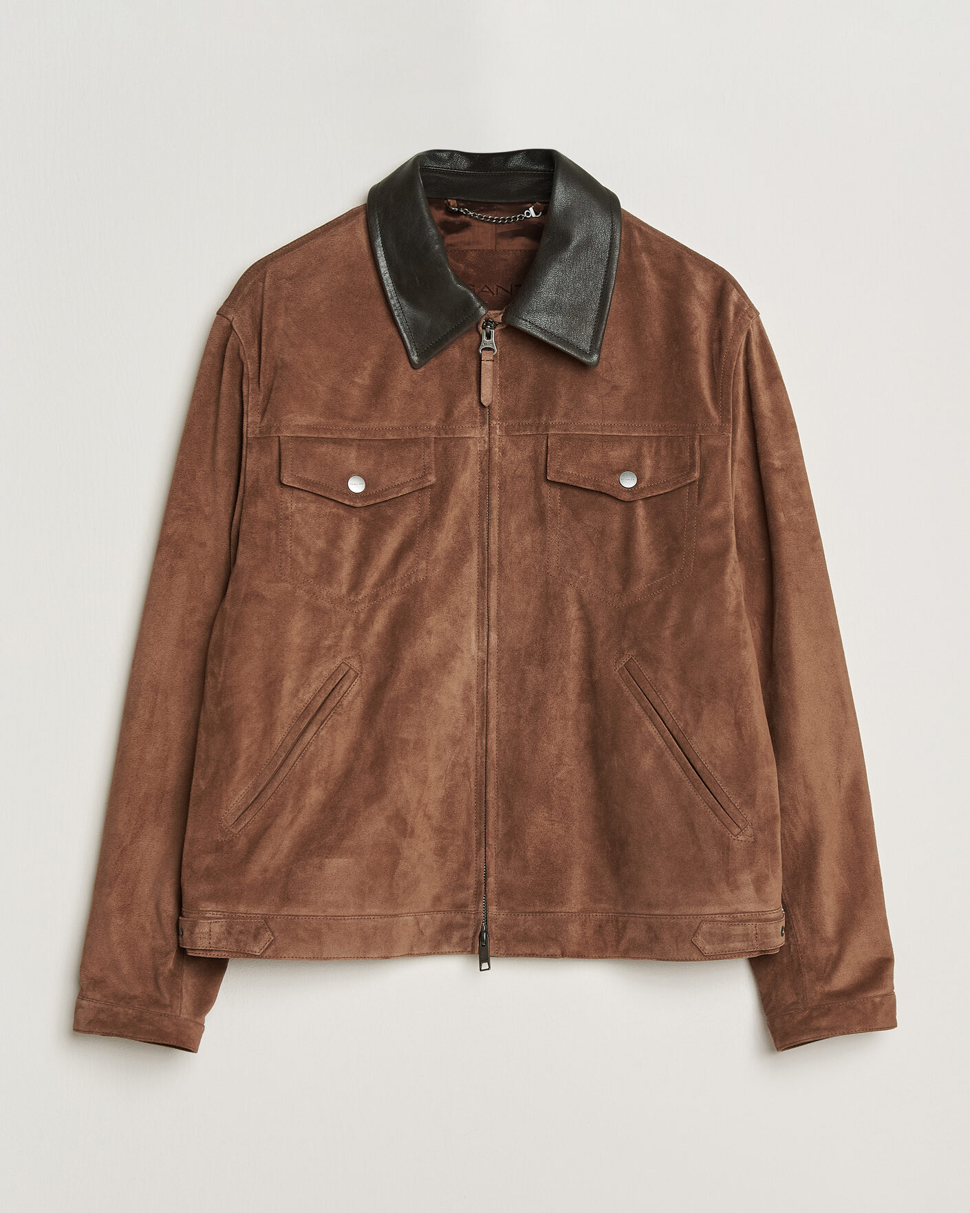 Men | Coats & Jackets | GANT | Suede Jacket Mahogany Brown