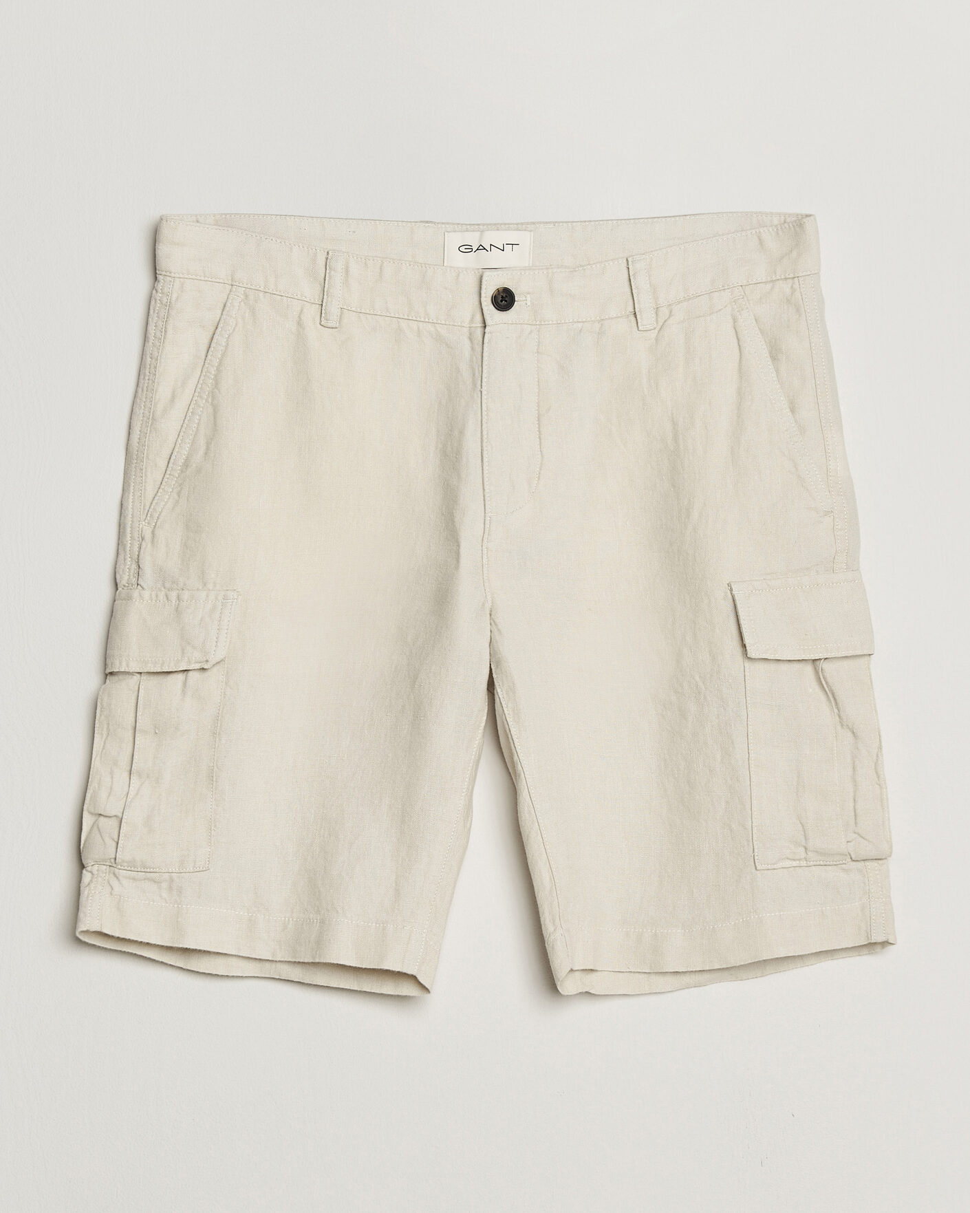 Men | Shorts | GANT | Regular Fit Linen Cargo Shorts Sand