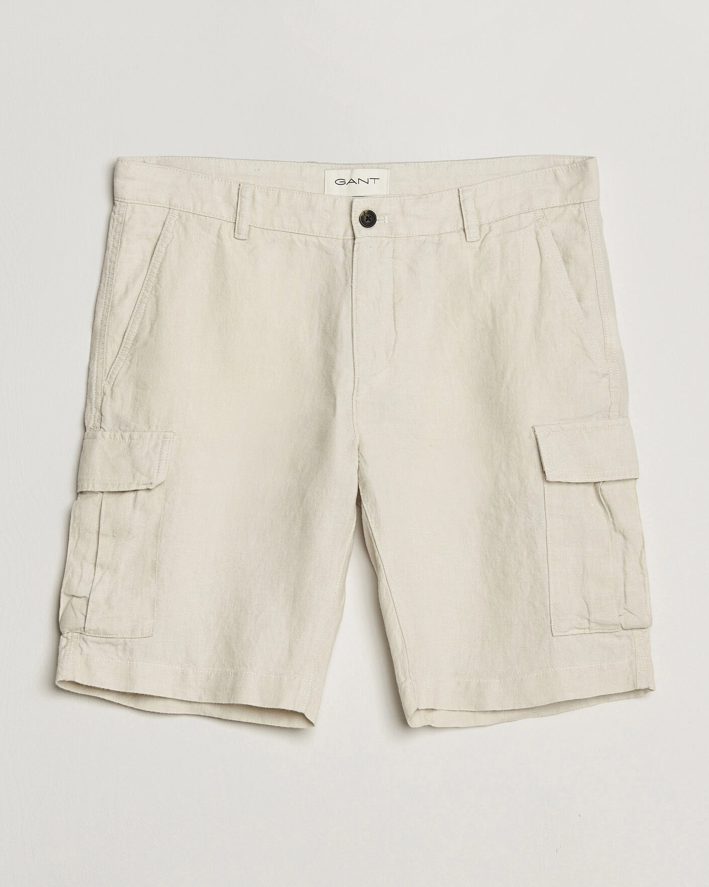 Men | Shorts | Gant | Regular Fit Linen Cargo Shorts Sand