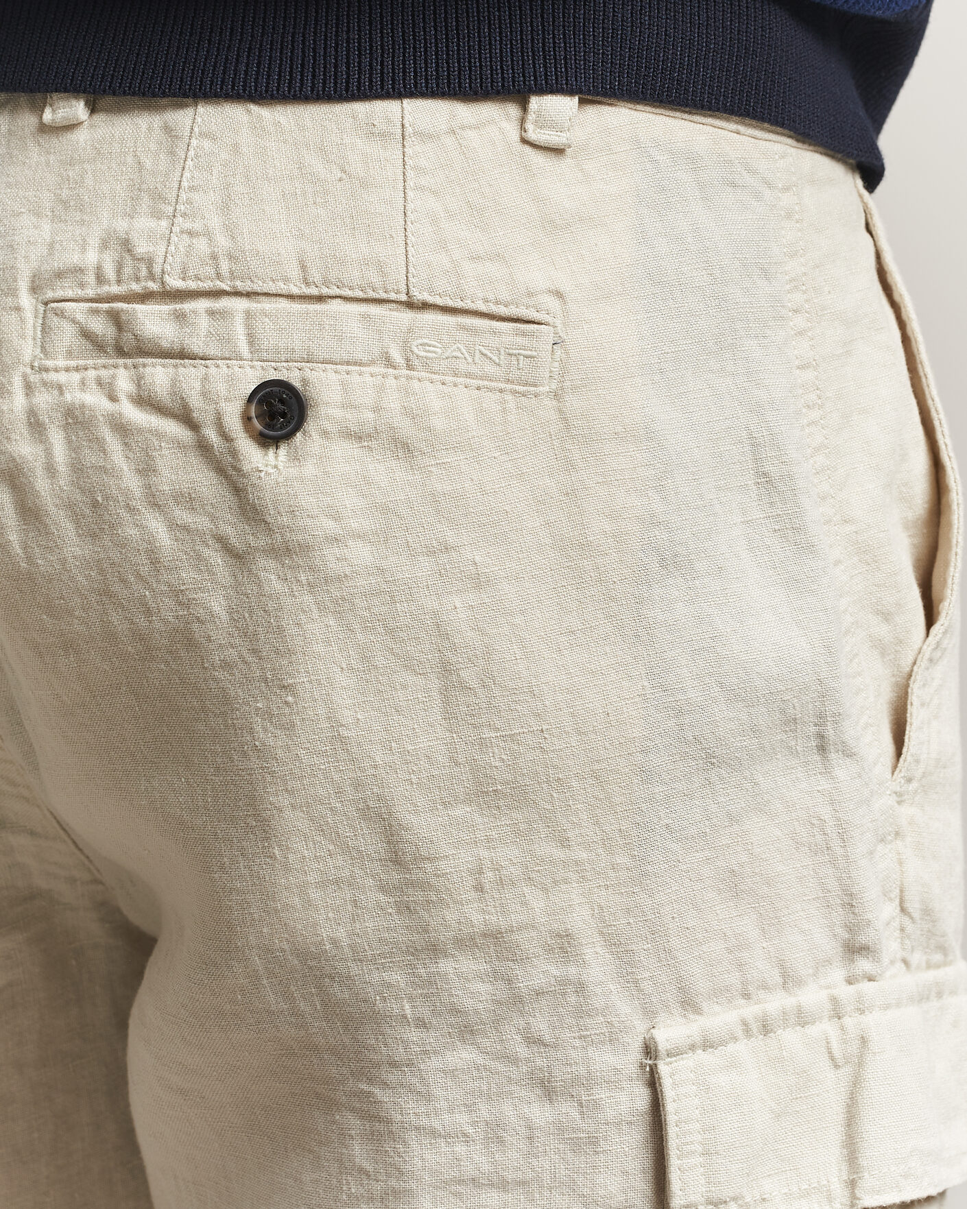 Men | Shorts | Gant | Regular Fit Linen Cargo Shorts Sand