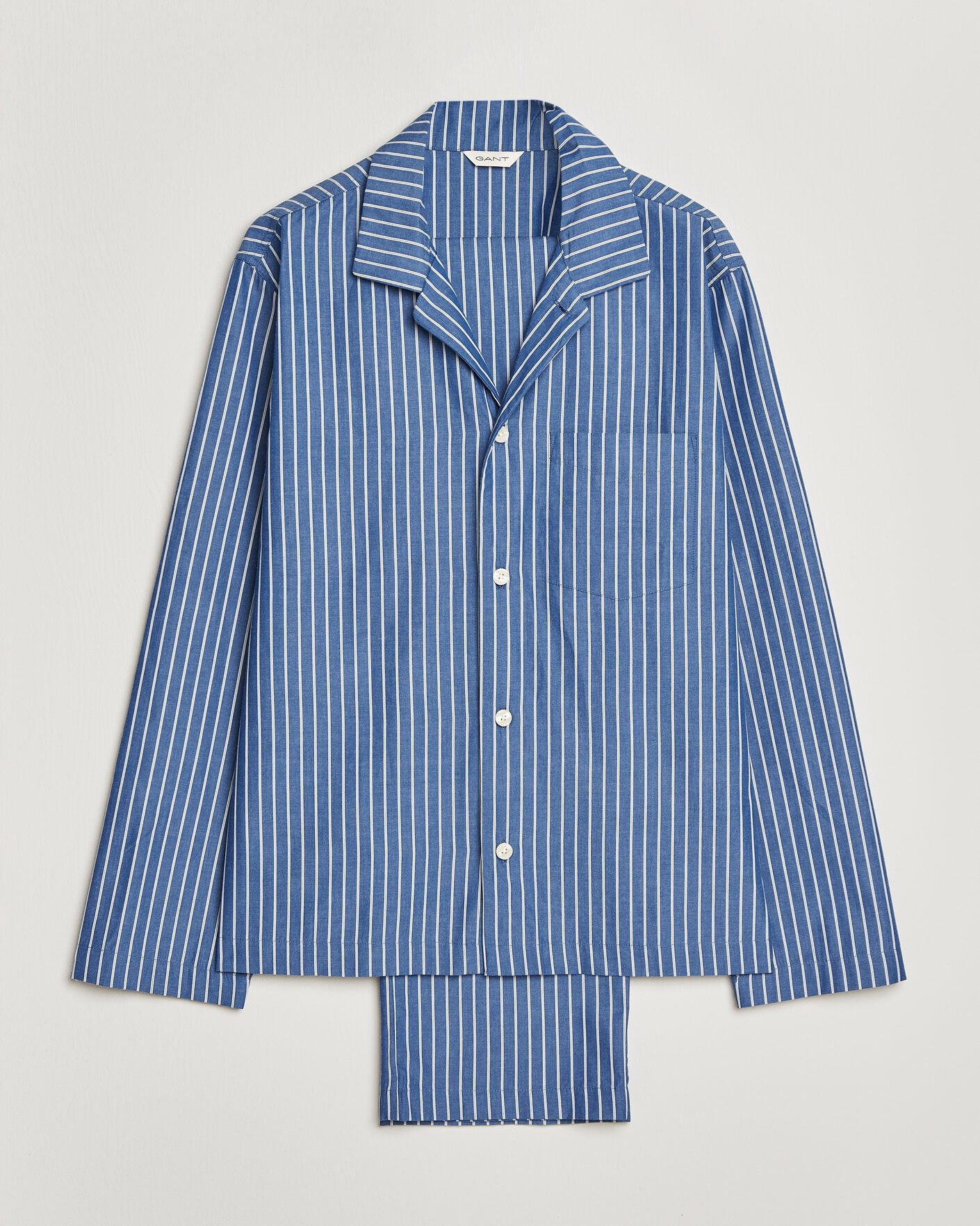 Men | Pyjamas & Robes | GANT | Striped Poplin Pyjama Set Deep Cobalt
